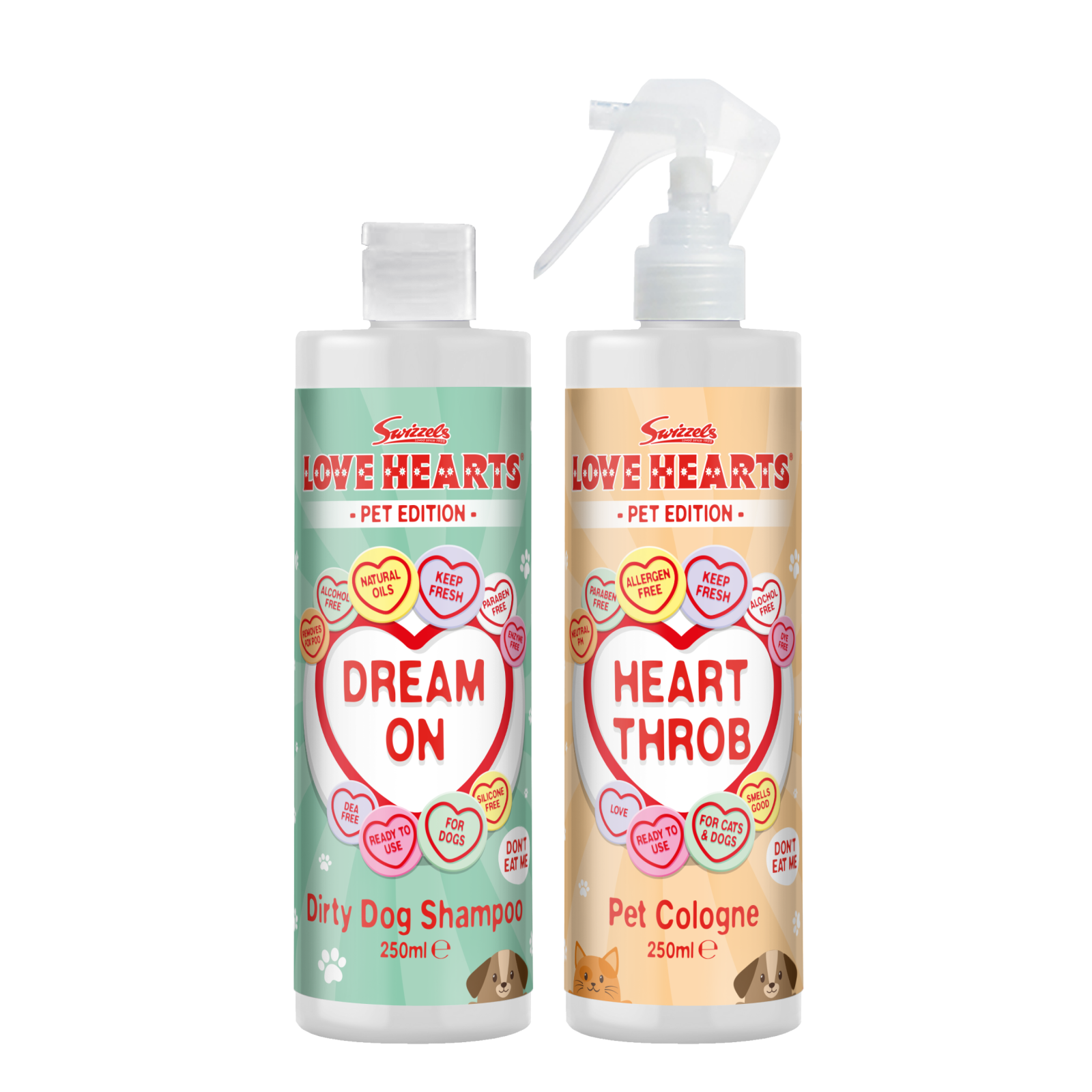 Swizzels Love Hearts - Dirty Dog Shampoo & Pet Cologne - 2 x 250ml