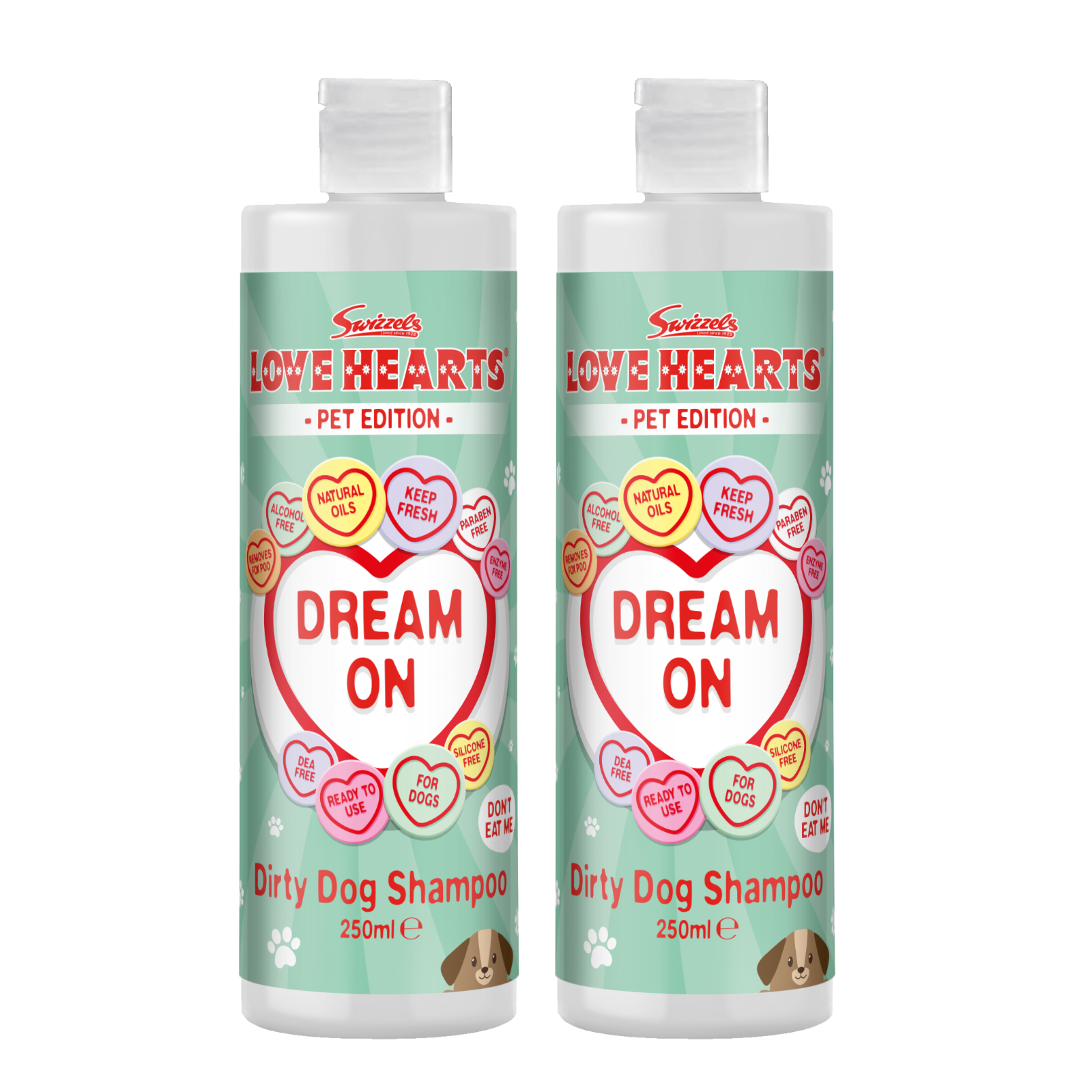 Swizzels Love Hearts - Dirty Dog Shampoo - 2 x 250ml