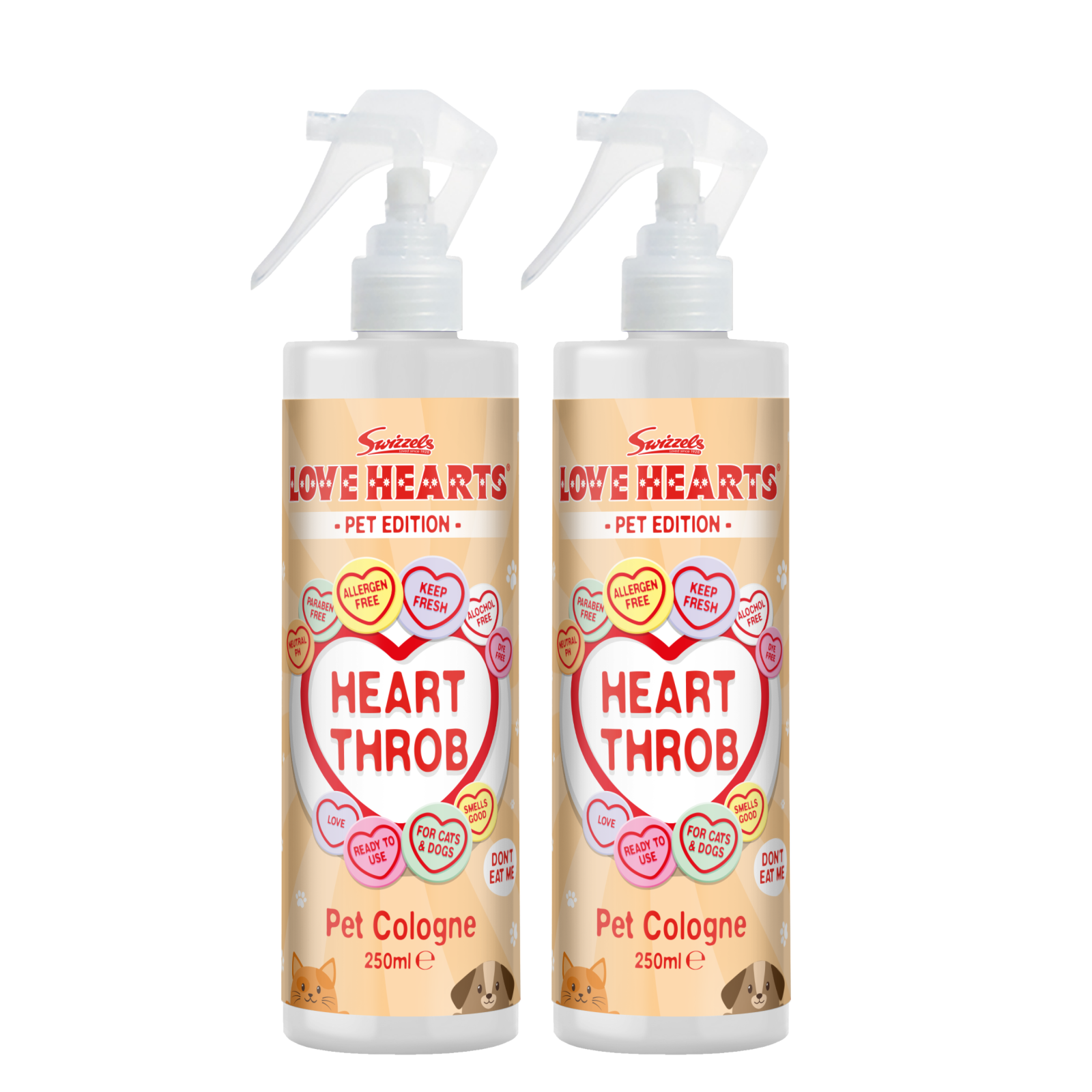 Swizzels Love Hearts - Pet Cologne - 2 x 250ml