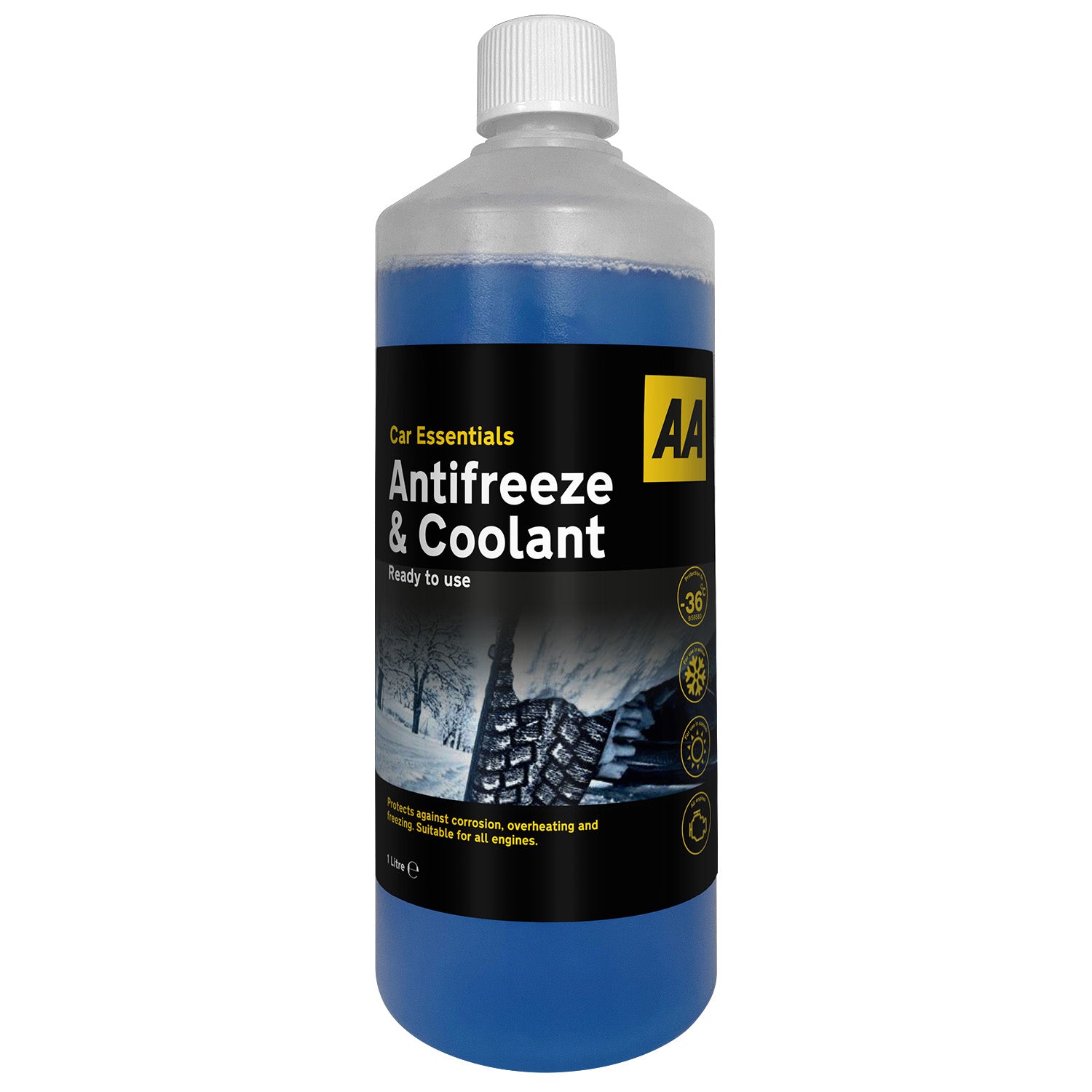 AA Antifreeze and Coolant 1 Litre -36°C with 5L Winter Screenwash