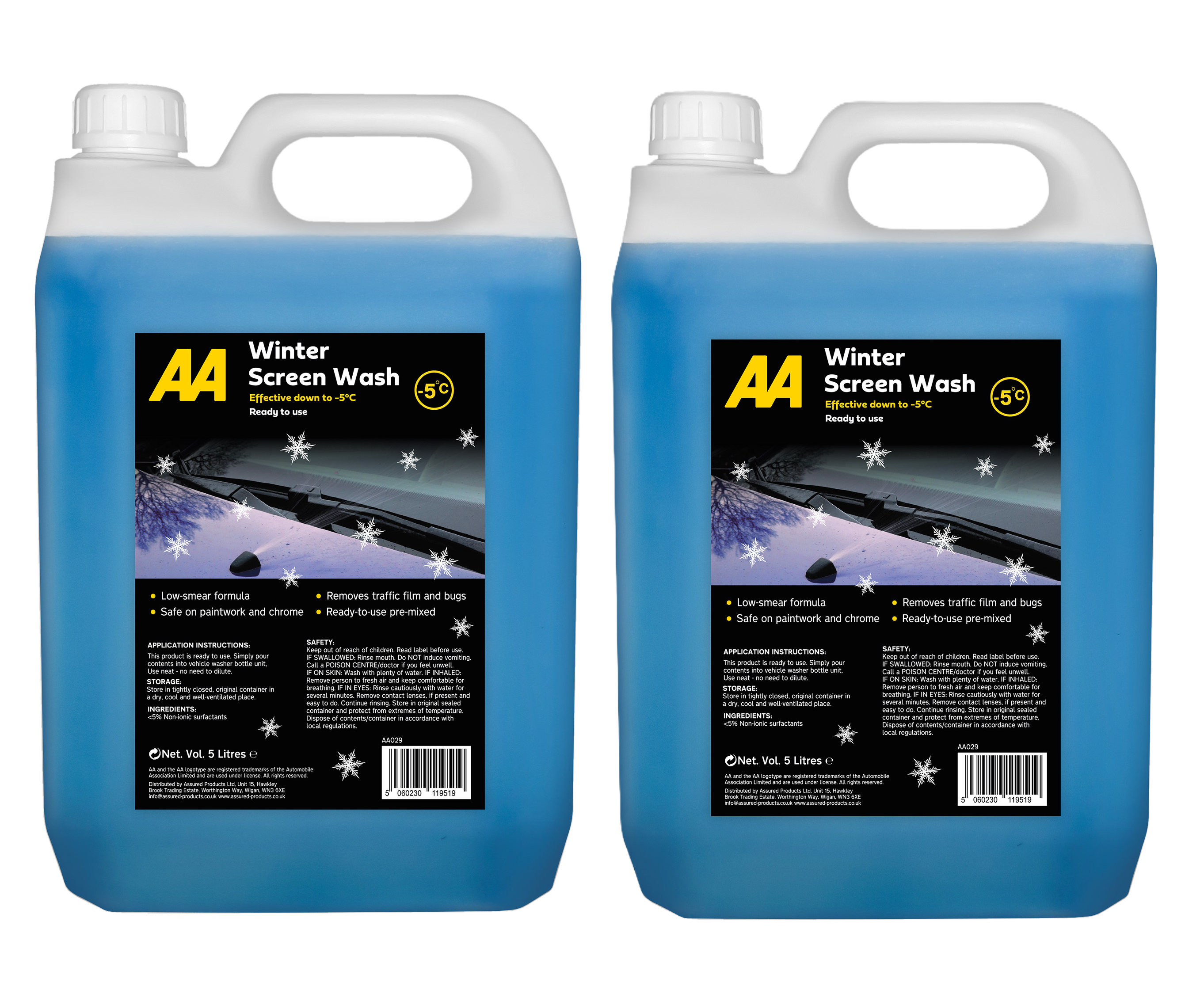 AA Winter Screenwash 2 x 5L Effective down to -5°C