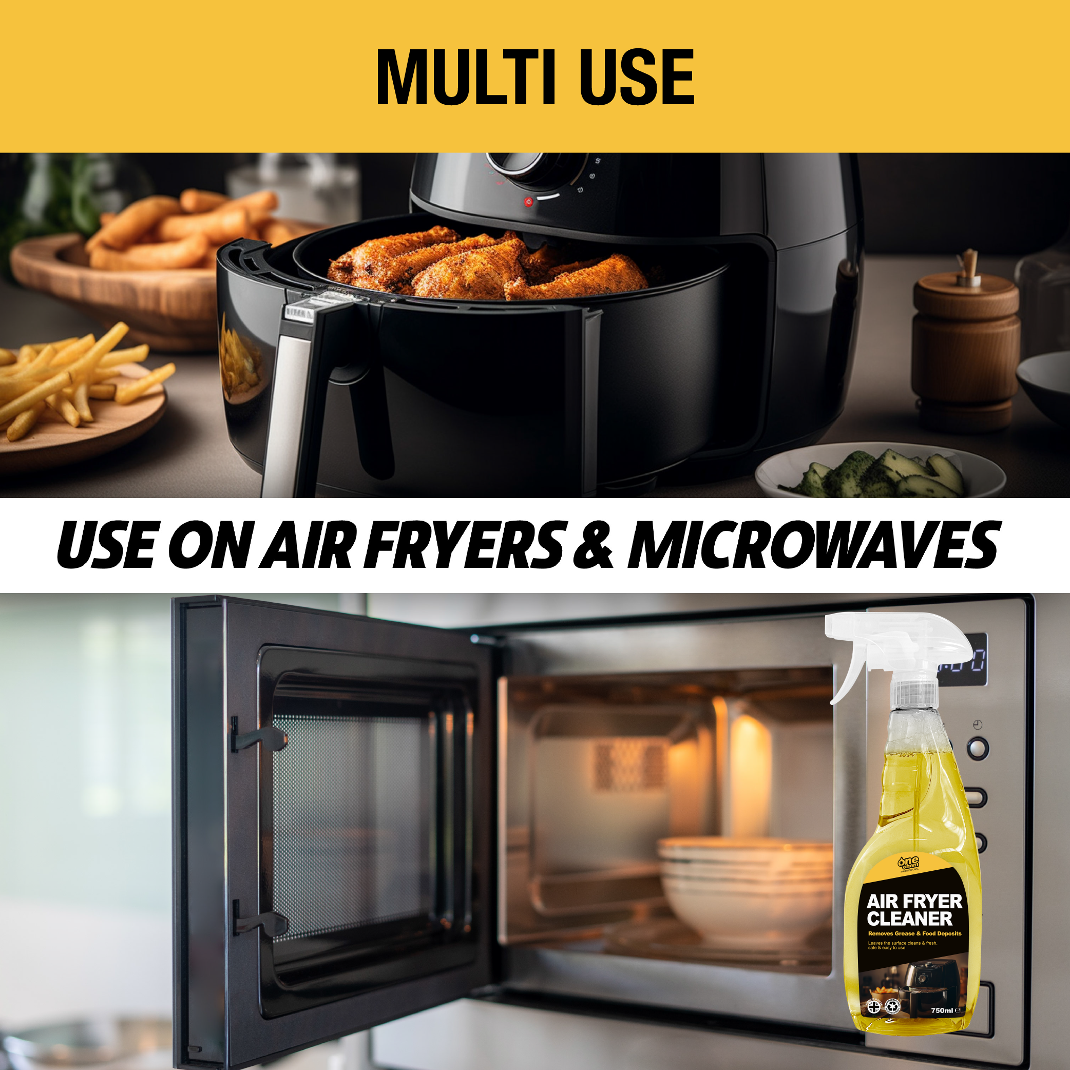 One Chem Professional Air Fryer Cleaner - 2 x 750 ml