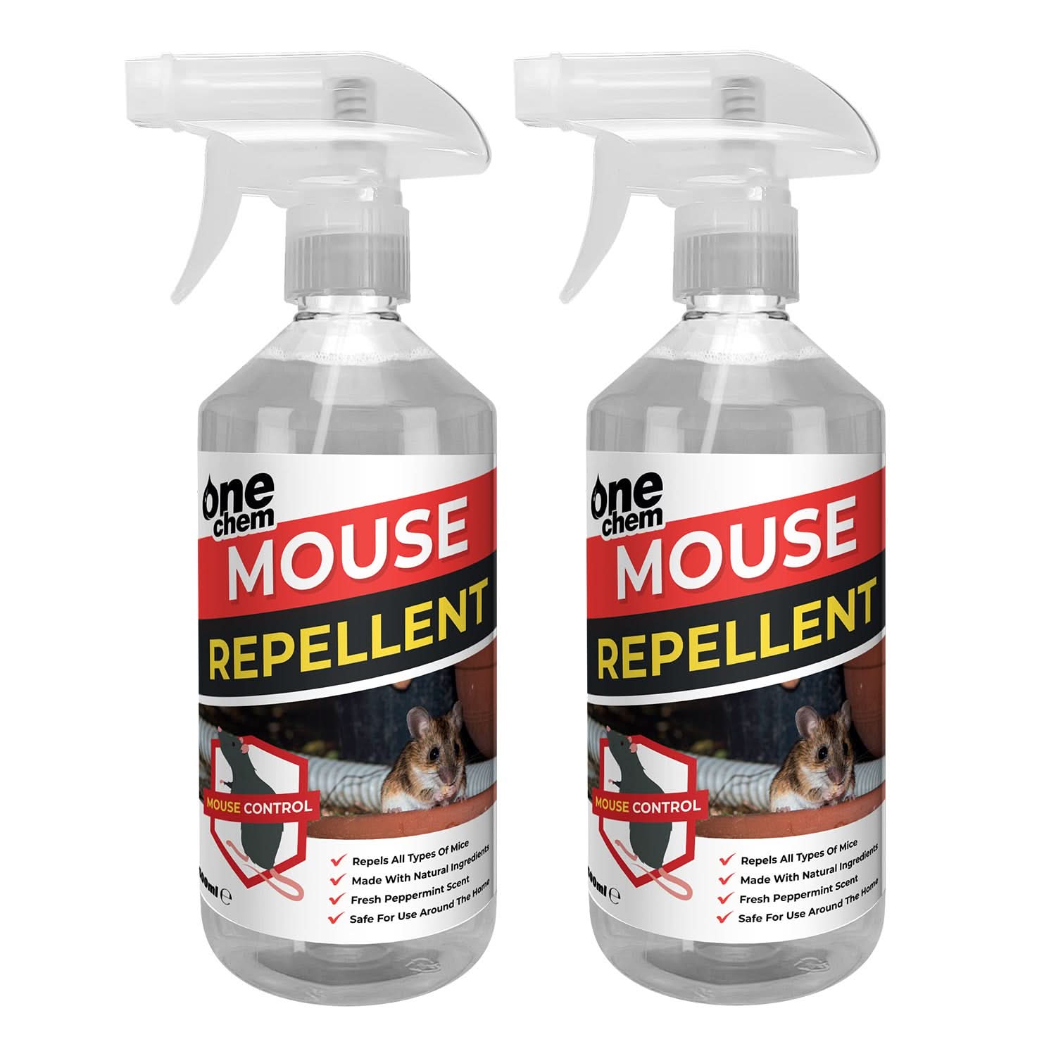 One Chem Mouse Repellent Spray 2 x 500ml, Peppermint Scent
