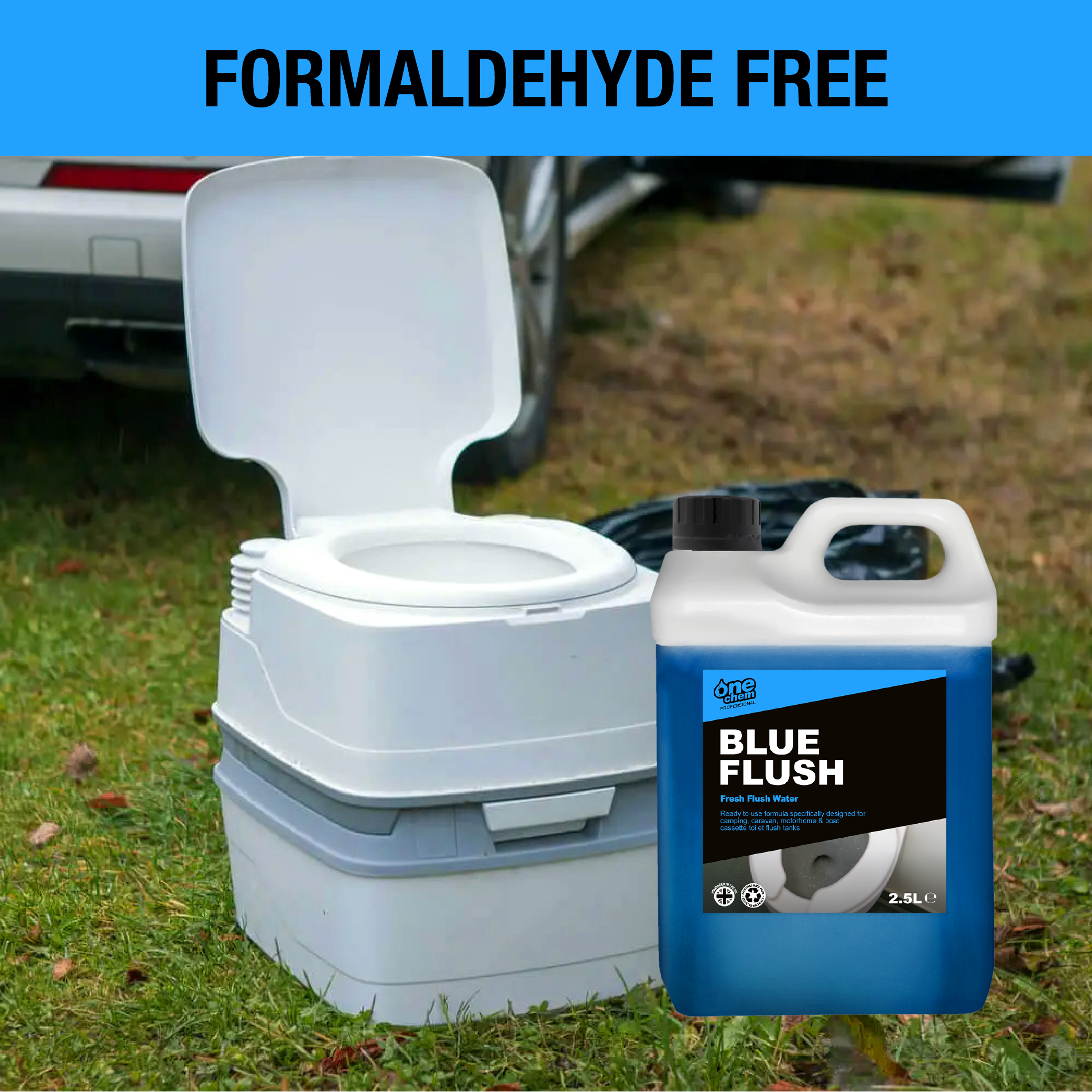 One Chem Professional Toilet Cleaner Blue Flush Fluid, 2 x 2.5 Litre