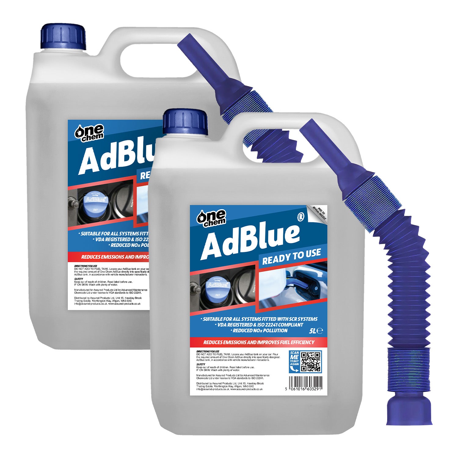 One Chem AdBlue Diesel Exhaust Fluid Additive - Easy Pour Spout