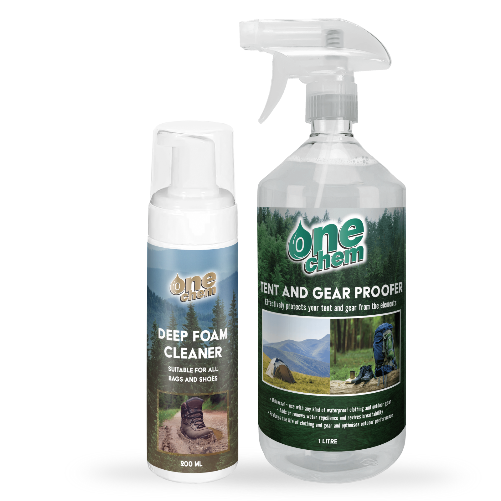 One Chem - Tent & Gear 1L and Deep Foam Cleaner 200ml