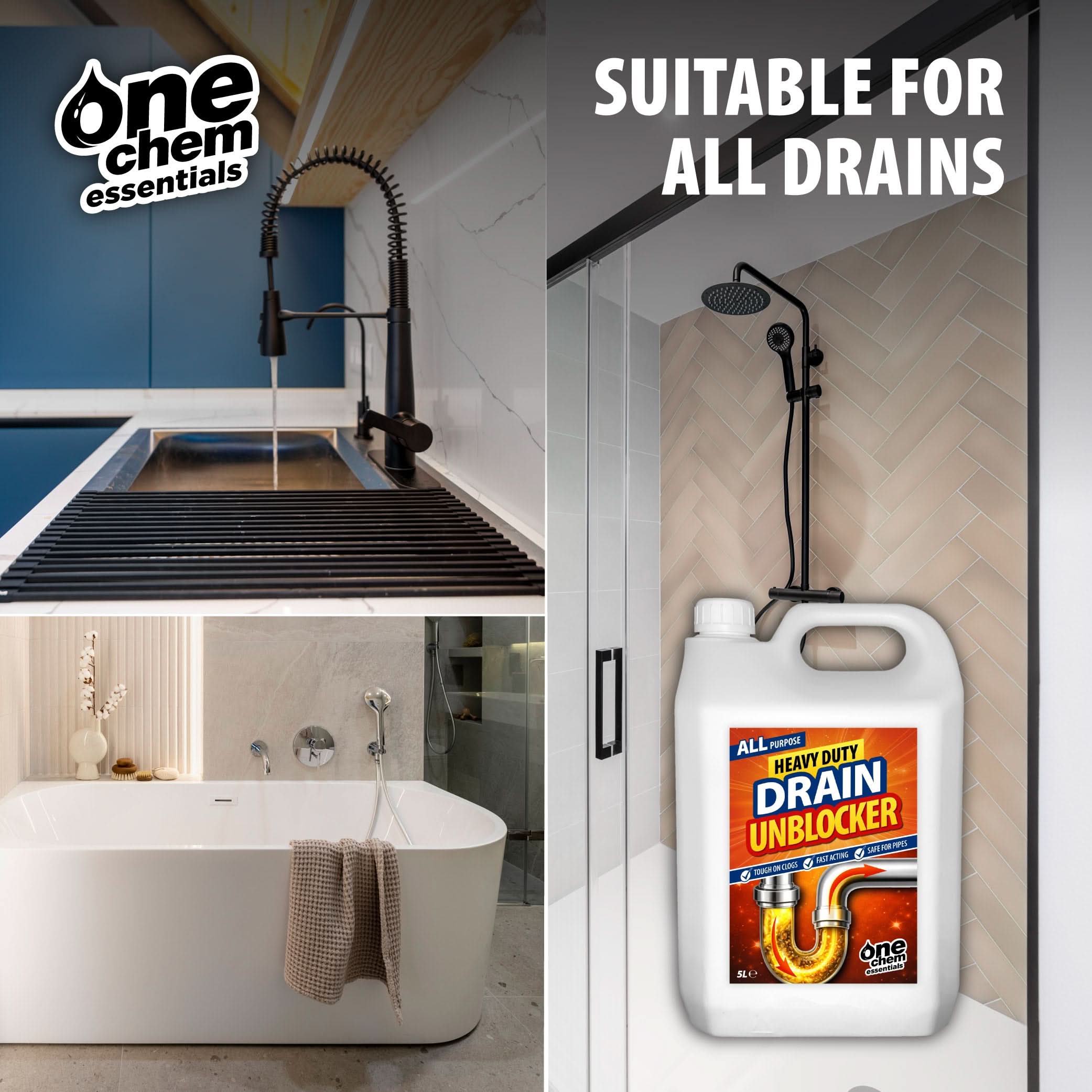 One Chem Essentials Heavy Duty Drain Unblocker