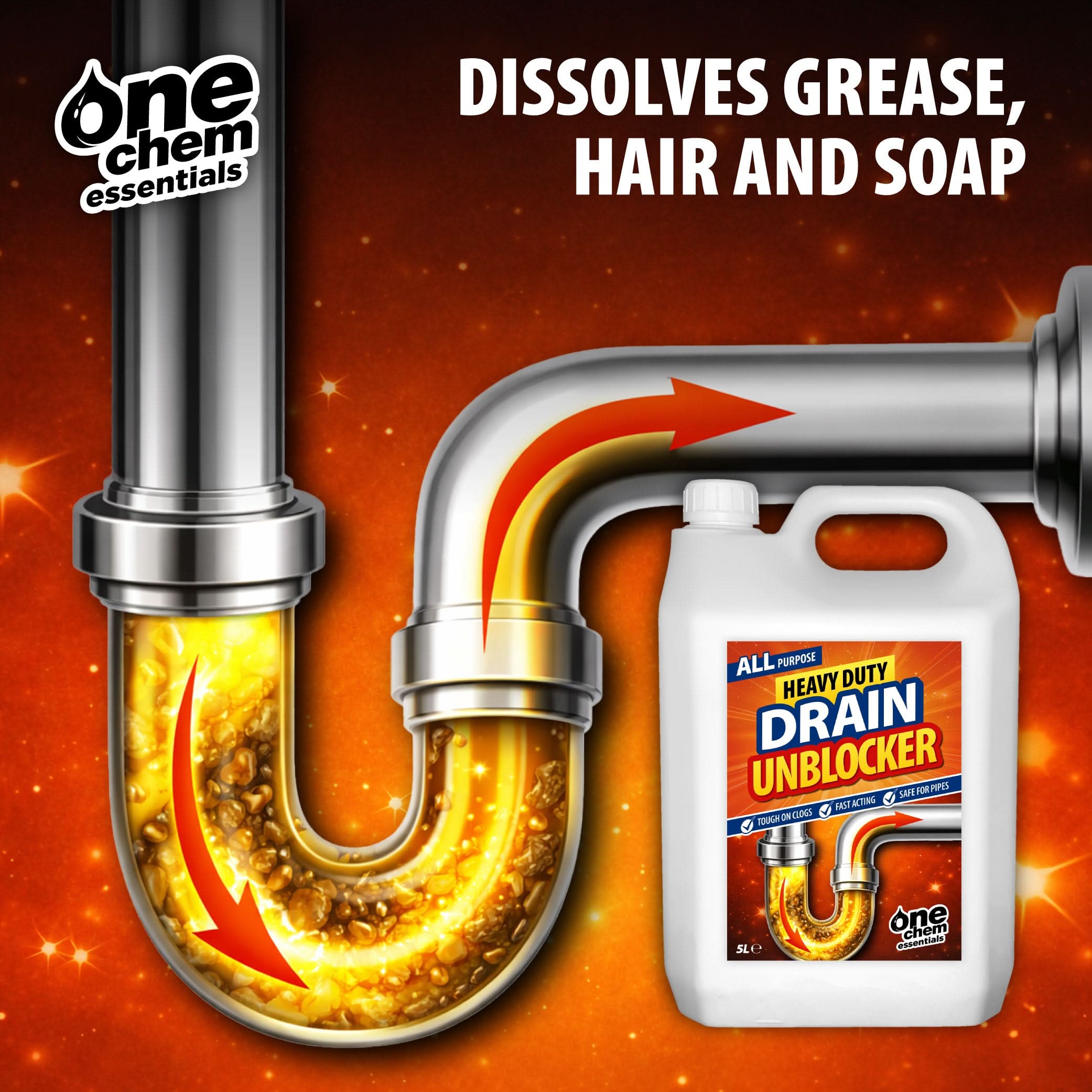One Chem Essentials Heavy Duty Drain Unblocker