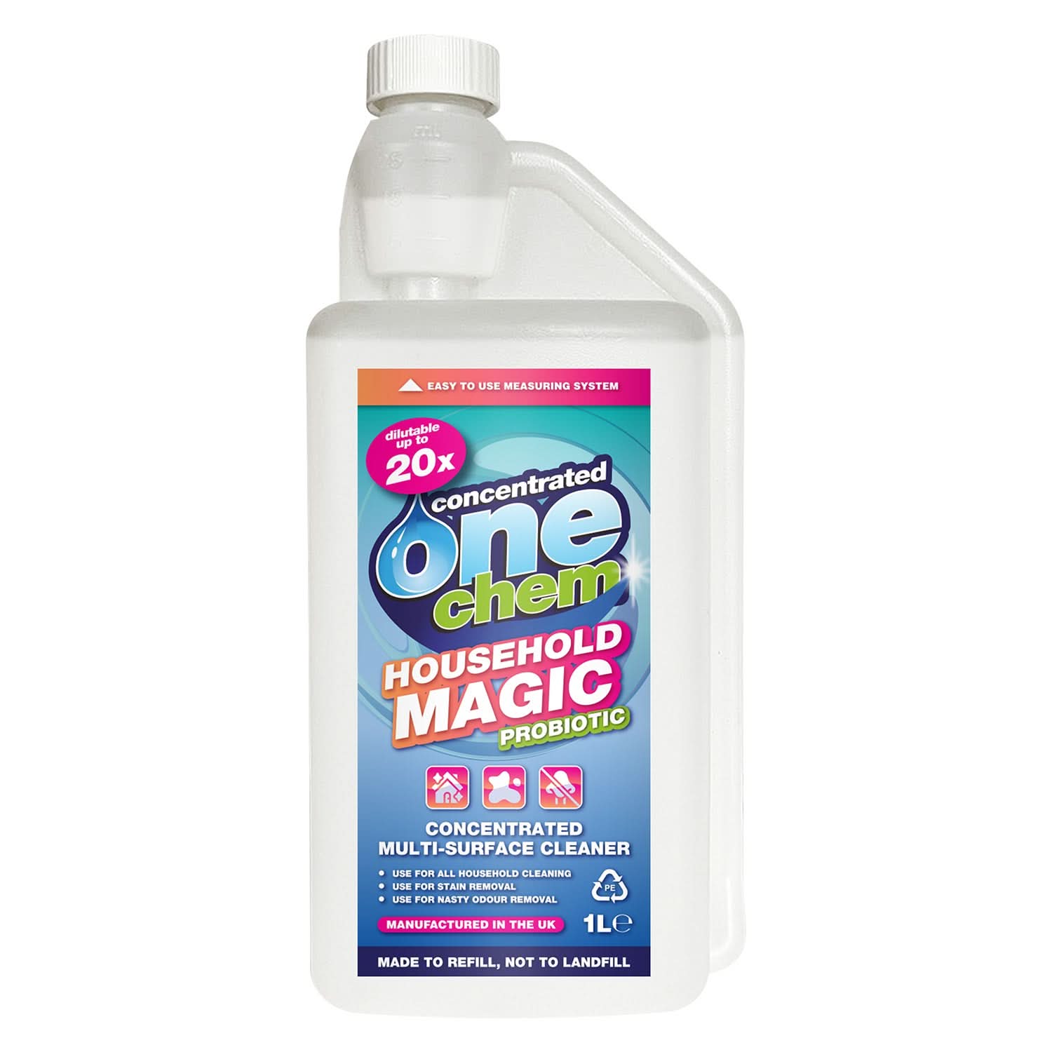 One Chem Household Magic - Probiotic Multi-Surface Cleaner Concentrate - Dilutable 20x