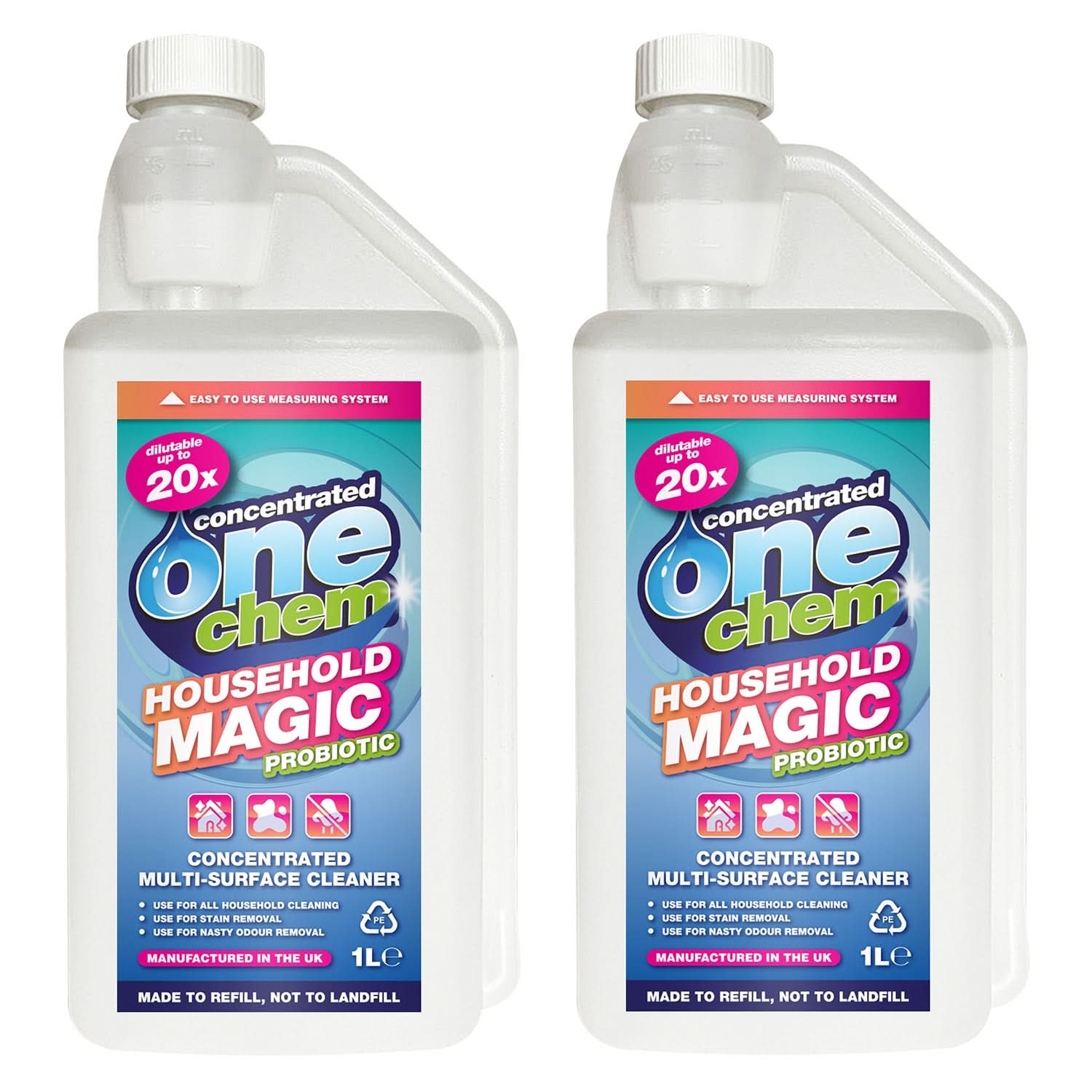 One Chem Household Magic - Probiotic Multi-Surface Cleaner Concentrate - Dilutable 20x