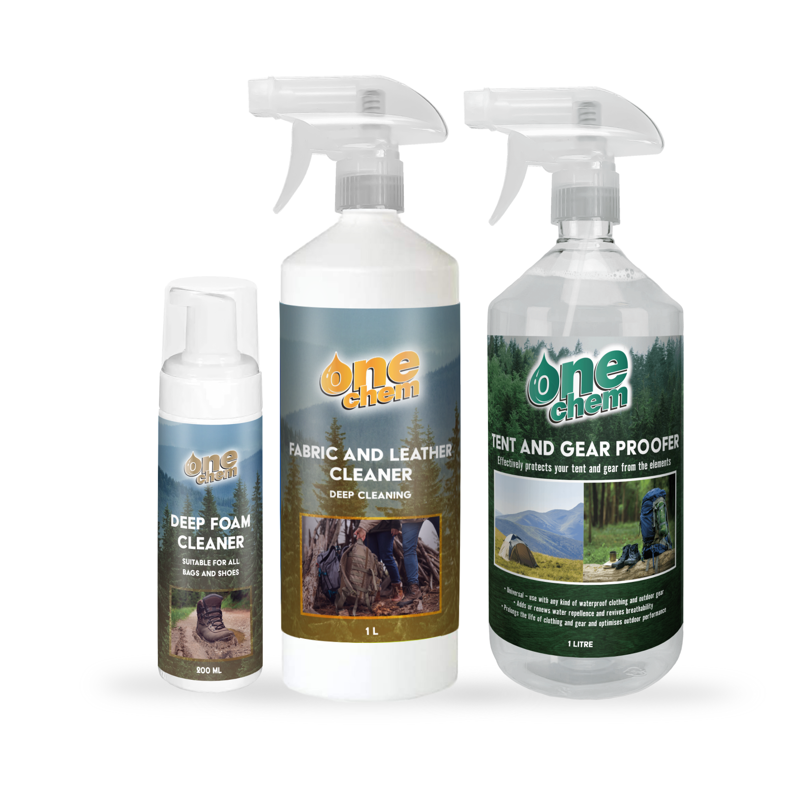 One Chem - Deep Foam plus Fabric & Leather Cleaner & Tent & Gear Waterproofer