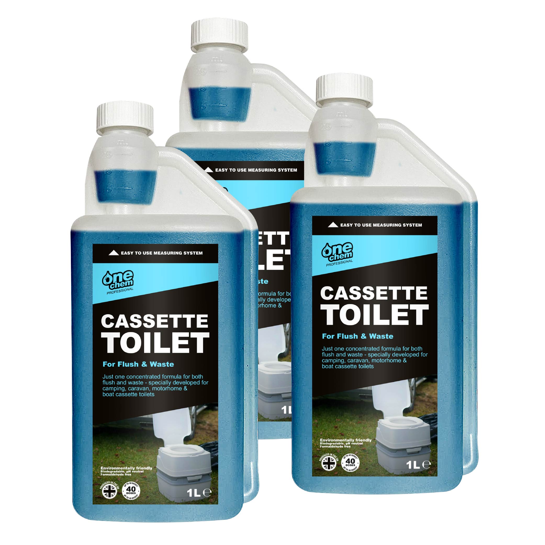 One Chem Professional Cassette Toilet 3 x 1L Concentrate