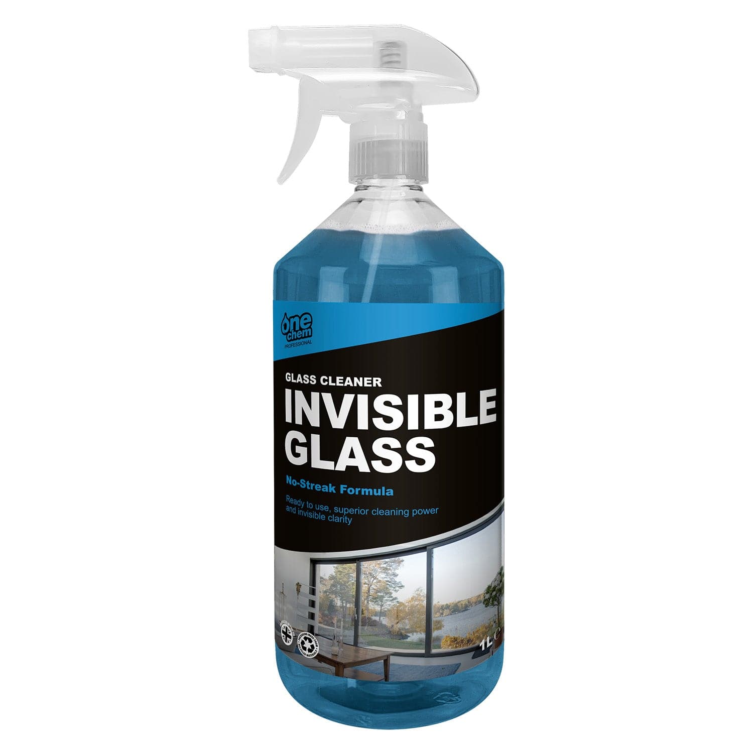 One Chem Professional Glass Cleaner, Invisible Glass, 2 x 1 Litre