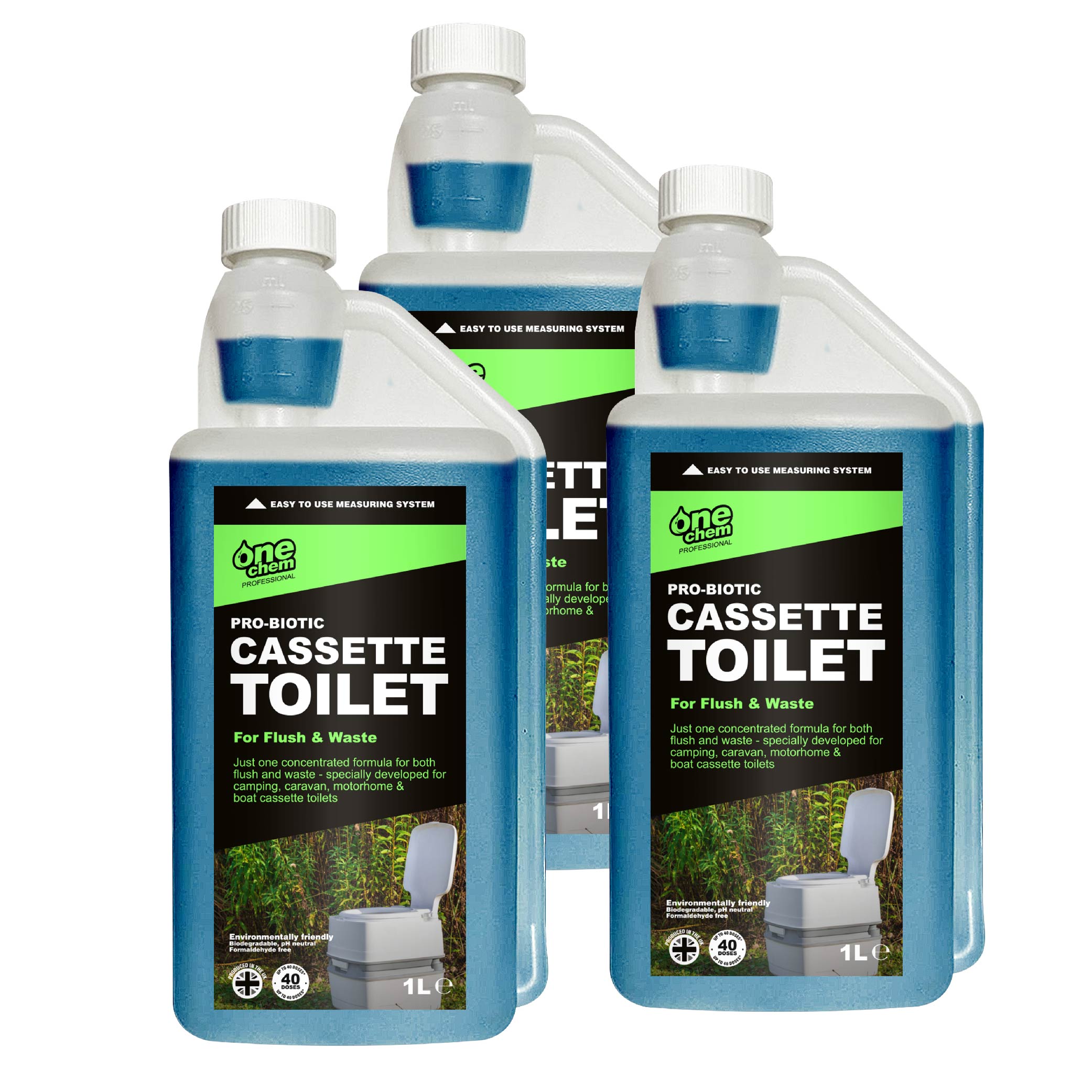 One Chem Professional Pro-Biotic Cassette Toilet 3 x 1L Concentrate