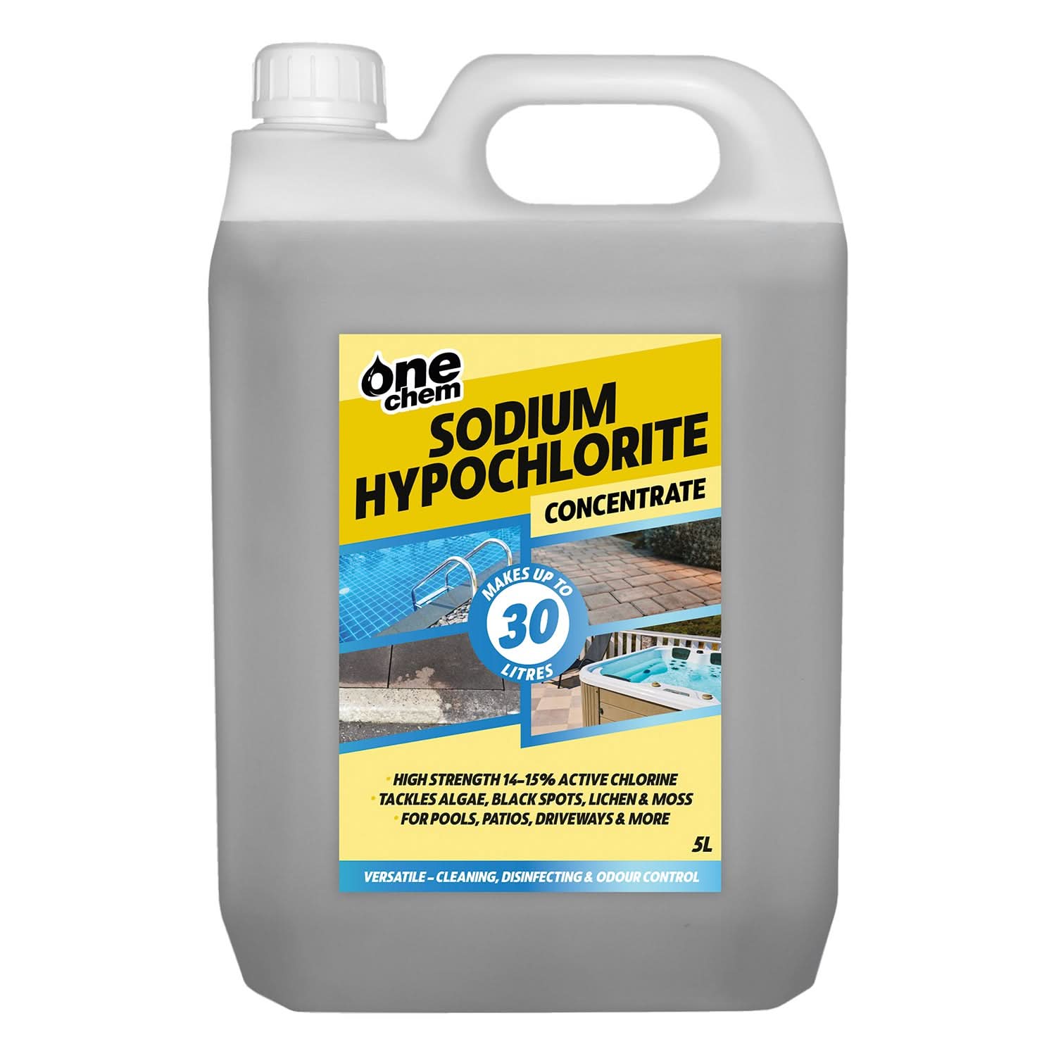 One Chem Sodium Hypochlorite - High Strength 14-15% Concentration