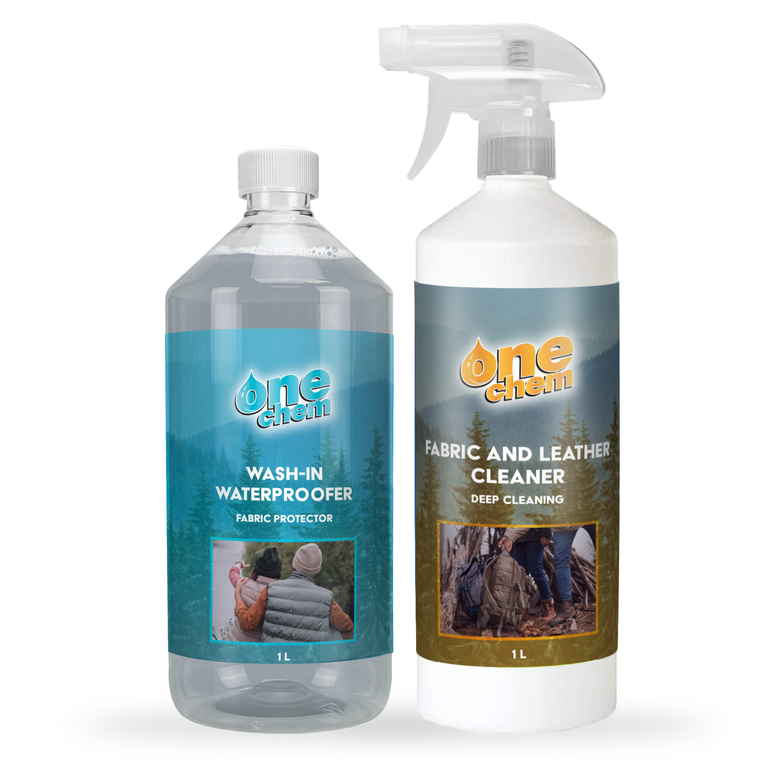 One Chem - Wash in Waterproofer 1L and Fabric Cleaner 1L