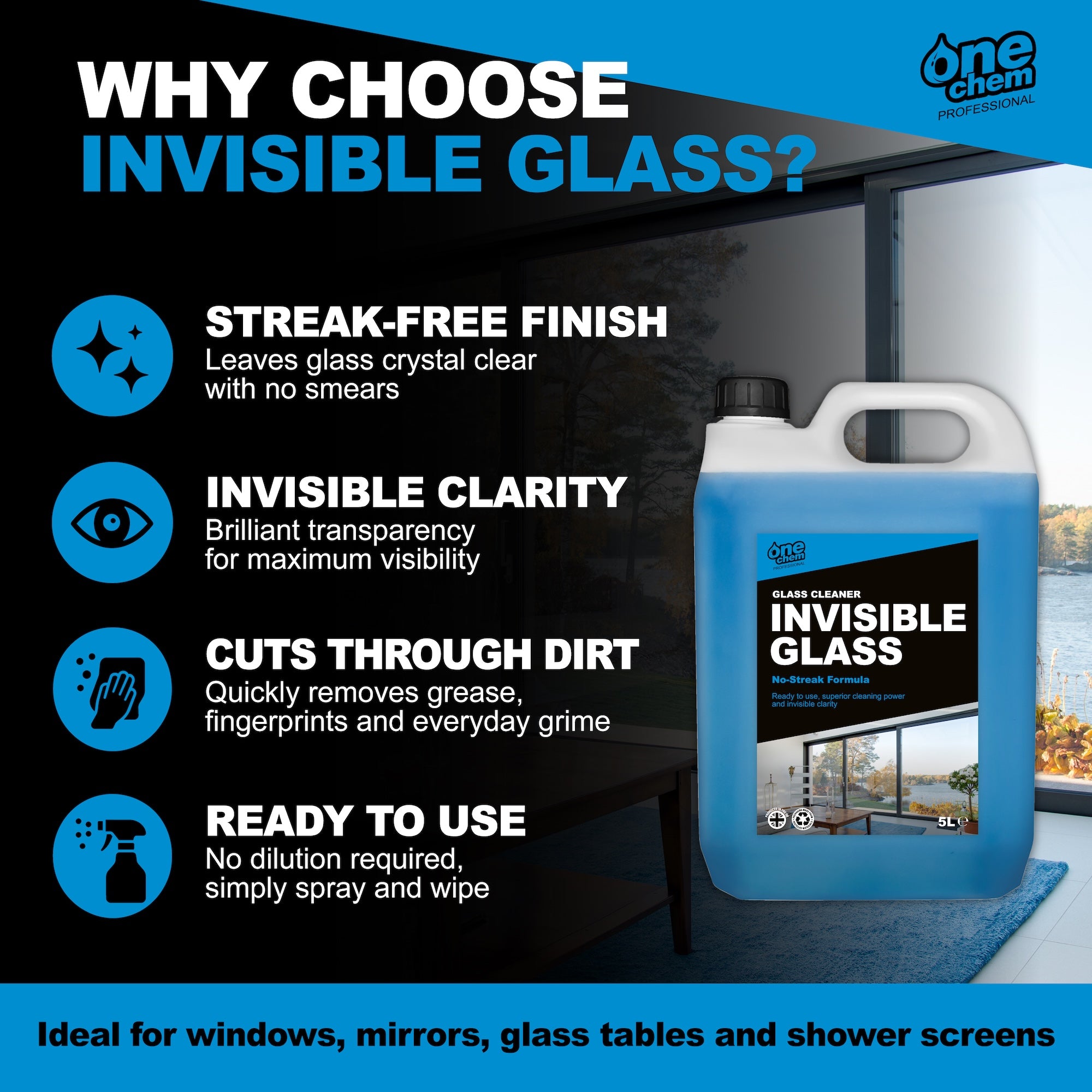 One Chem Professional Glass Cleaner - Invisible Glass