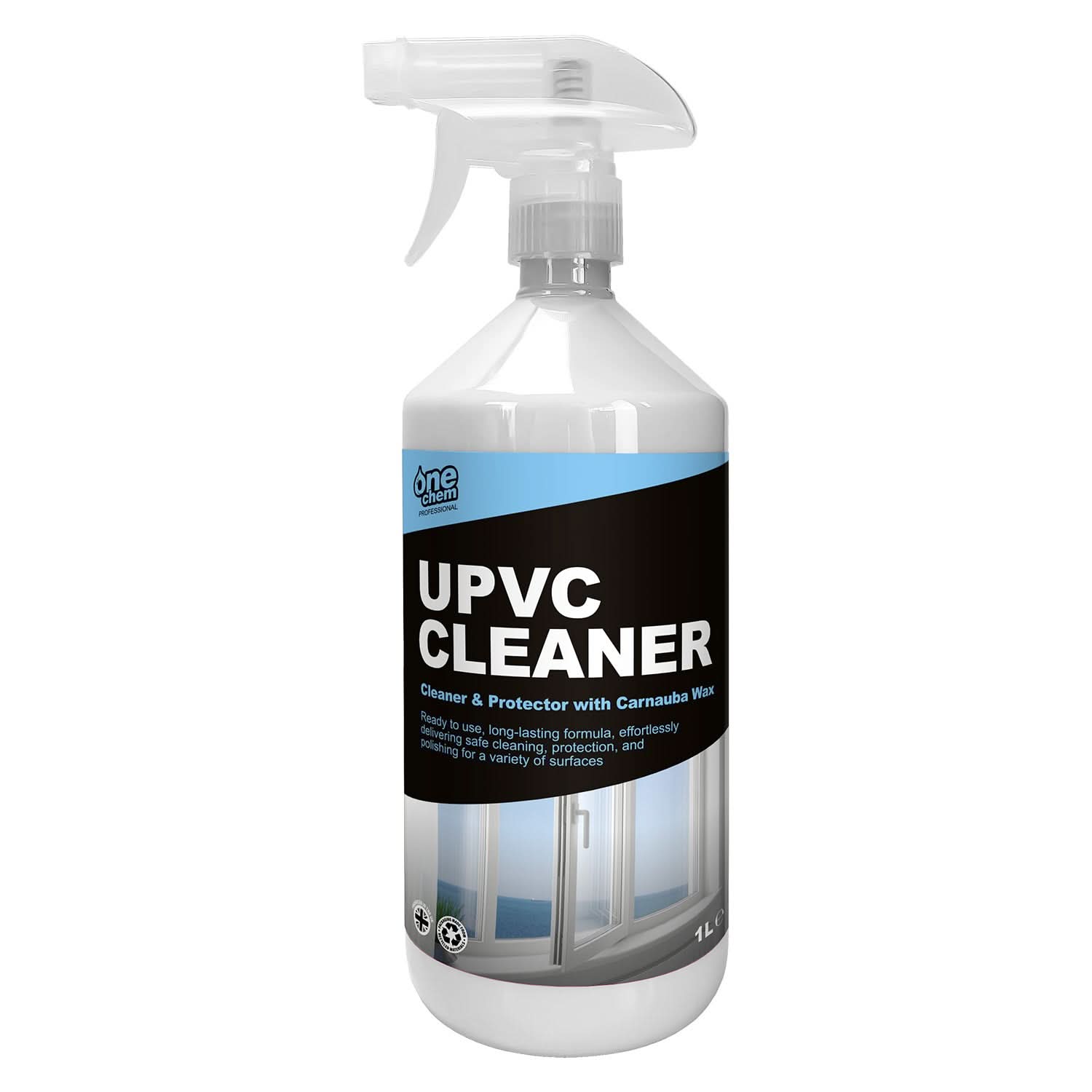 One Chem Window Clean & Protection Kit - UPVC Cleaner 1L, Invisible Glass 1L & Rainguard 250ml for versatile window cleaning