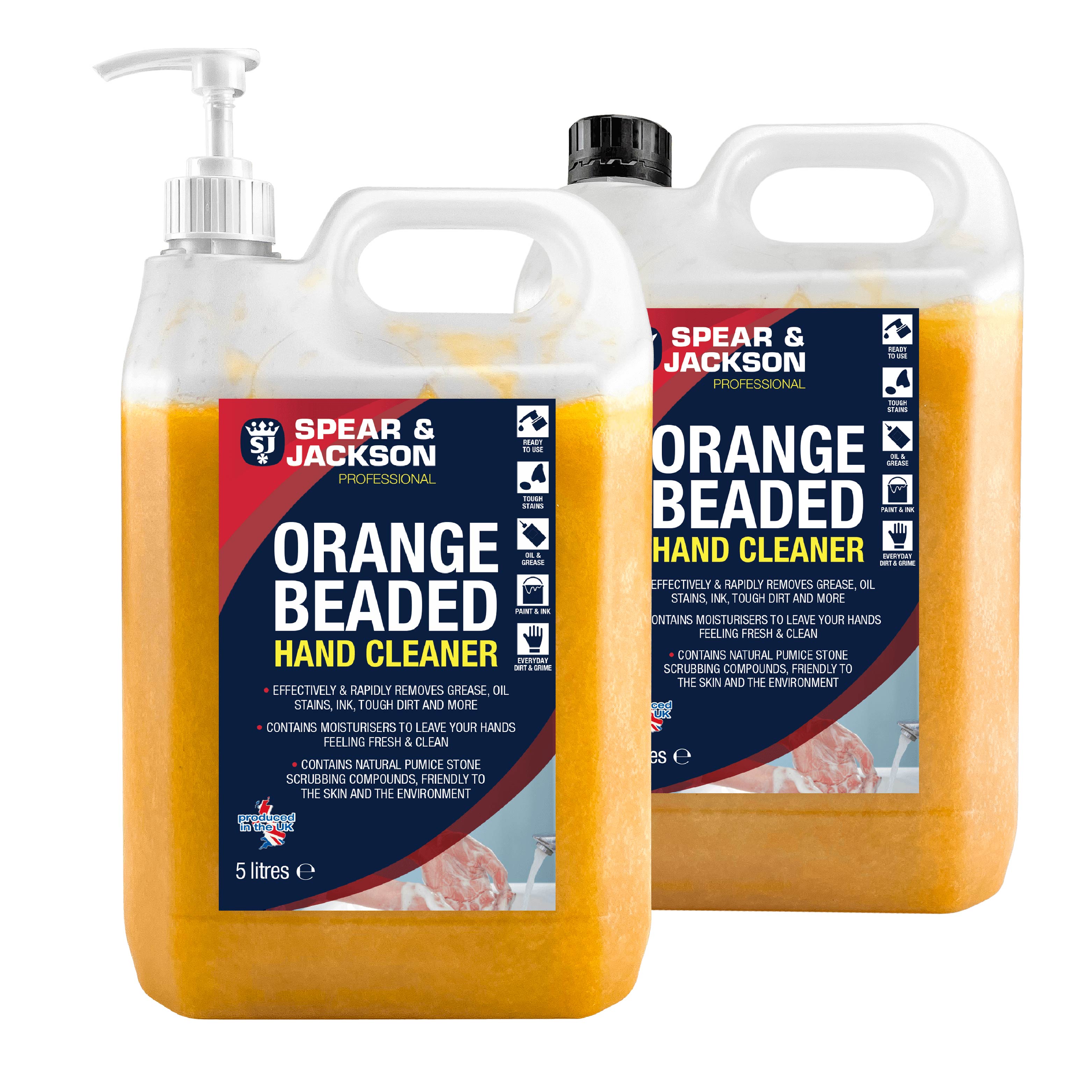 Spear & Jackson Orange Beaded Hand Cleaner - With Moisturiser