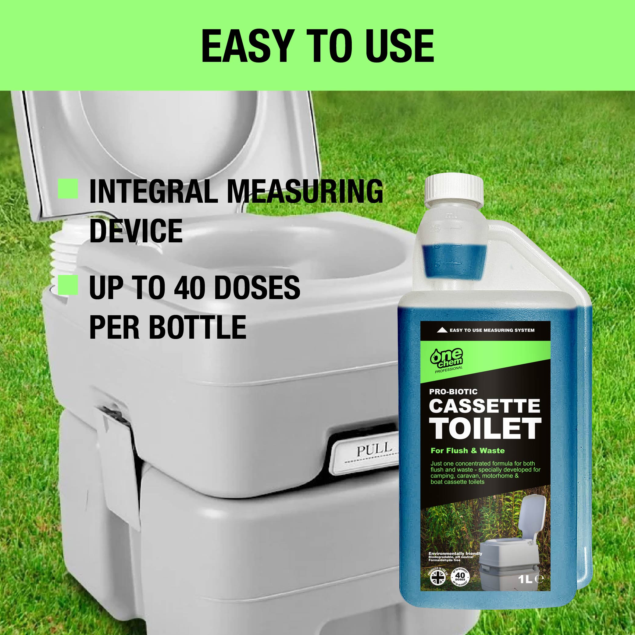 One Chem Professional Pro-Biotic Cassette Toilet 3 x 1L Concentrate