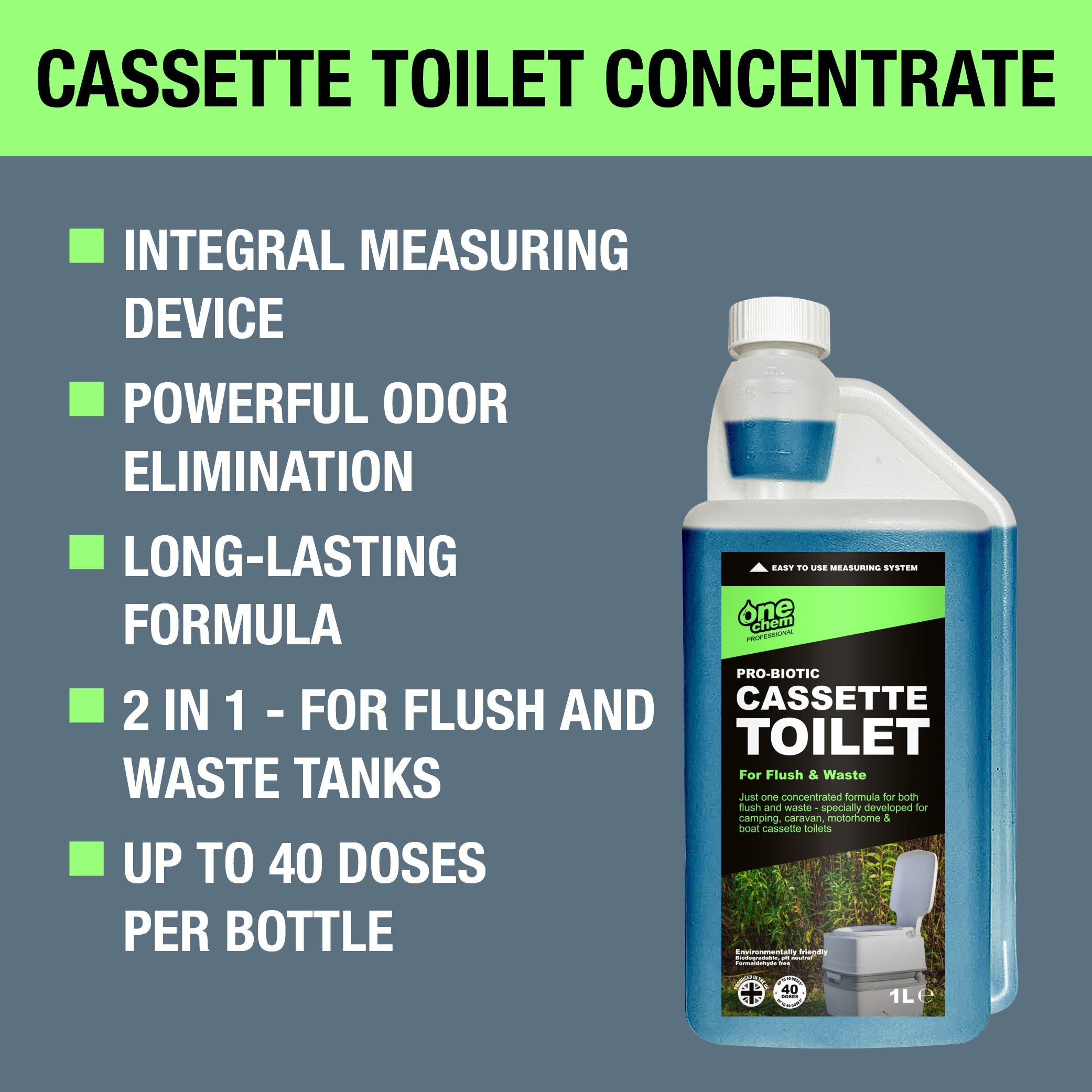 One Chem Professional Pro-Biotic Cassette Toilet 3 x 1L Concentrate