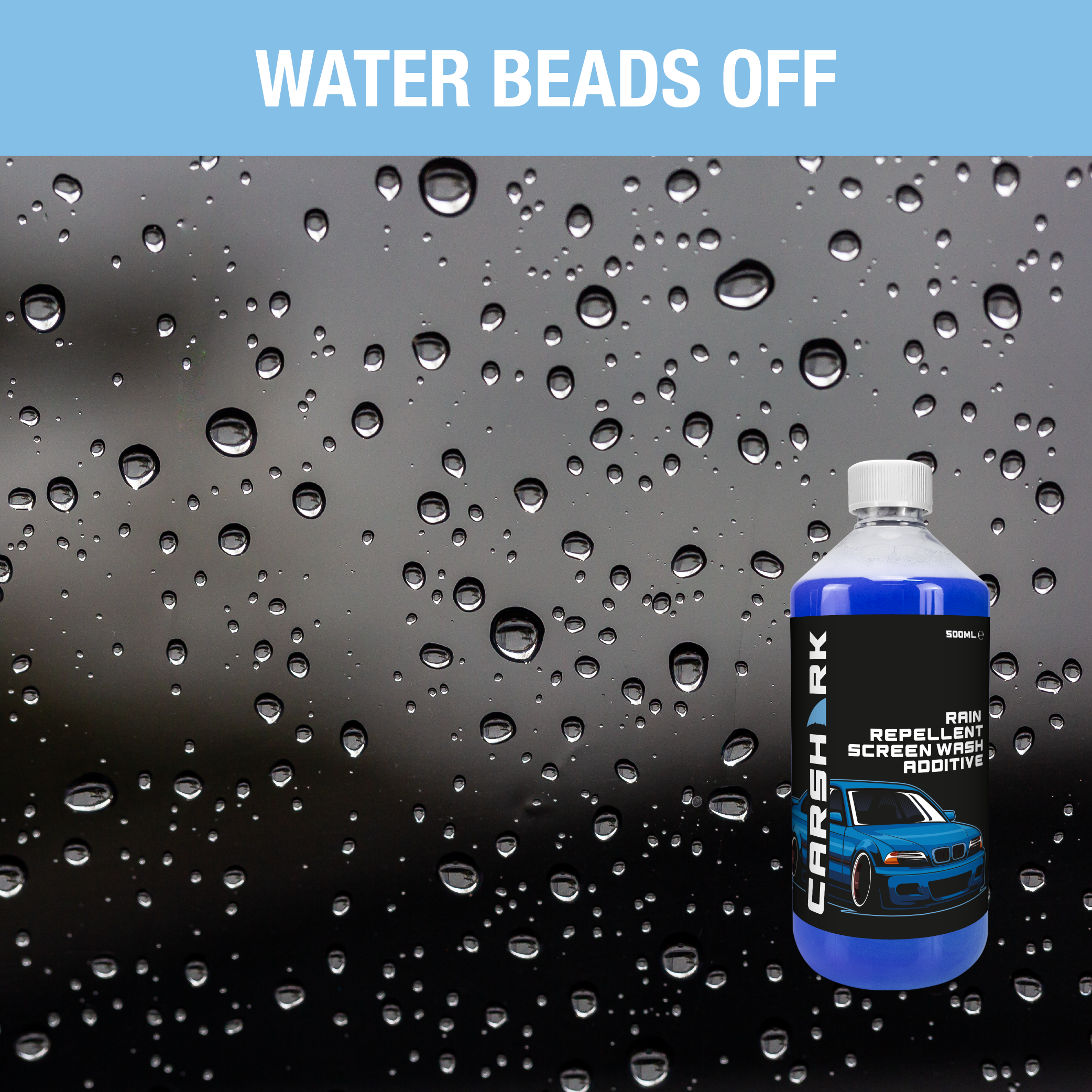 CARSHARK Rain Repellent Screenwash Additive 500ml with Winter Screenwash 5L (Green)