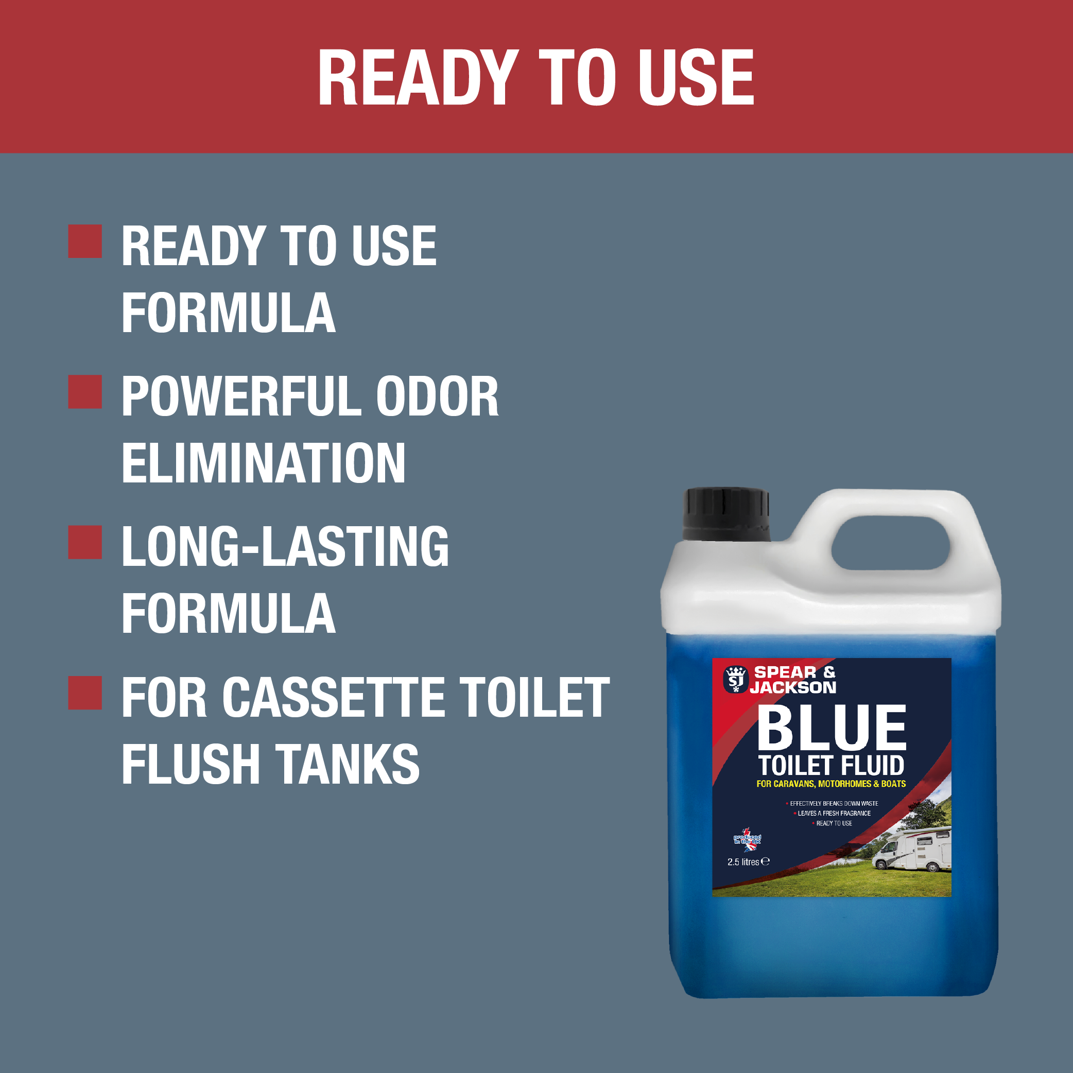 Toilet Cleaner Blue Flush Fluid 2.5L Spear and Jackson