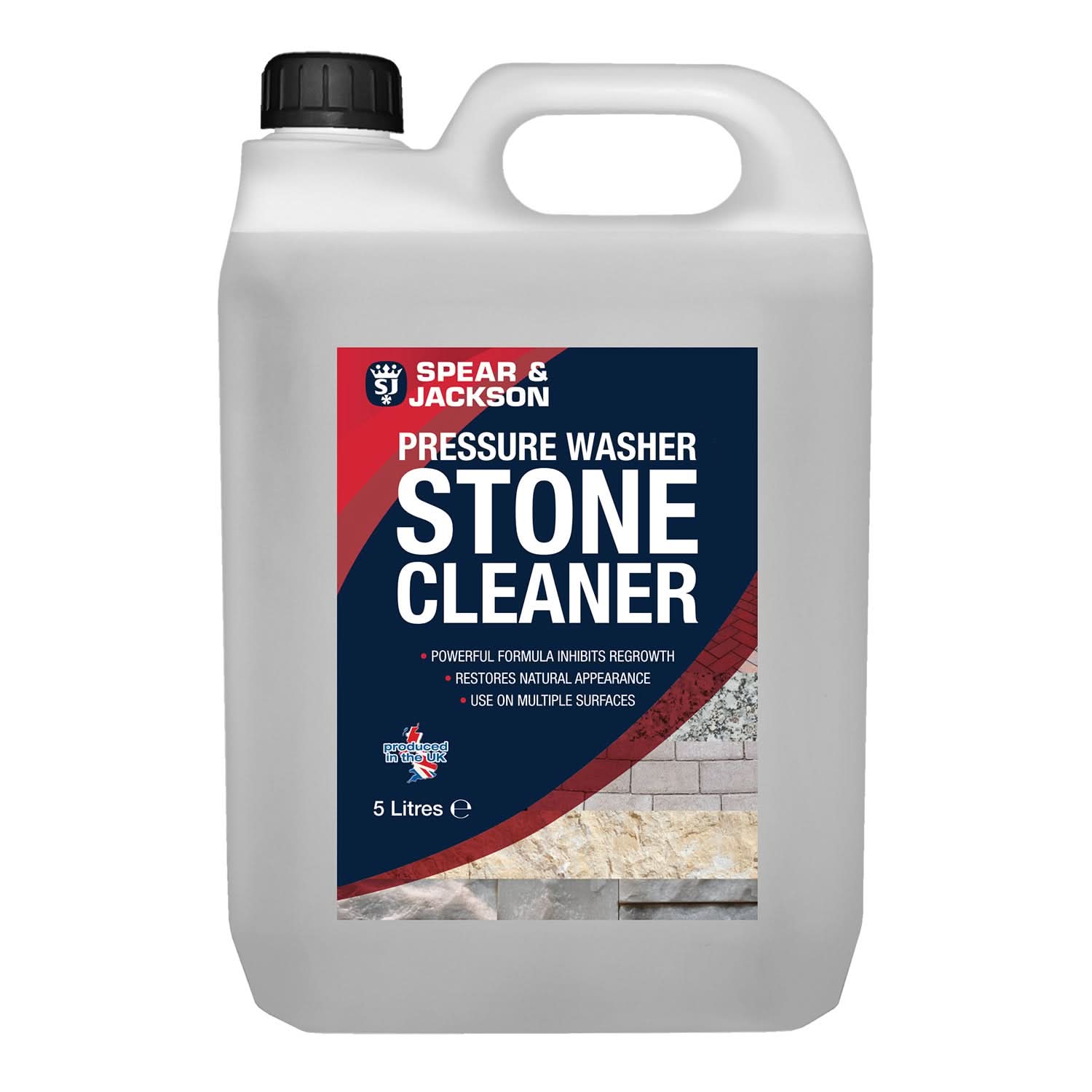 Spear & Jackson Pressure Washer Stone Cleaner, 5 Litres, Heavy Duty Outdoor Surface Cleaner