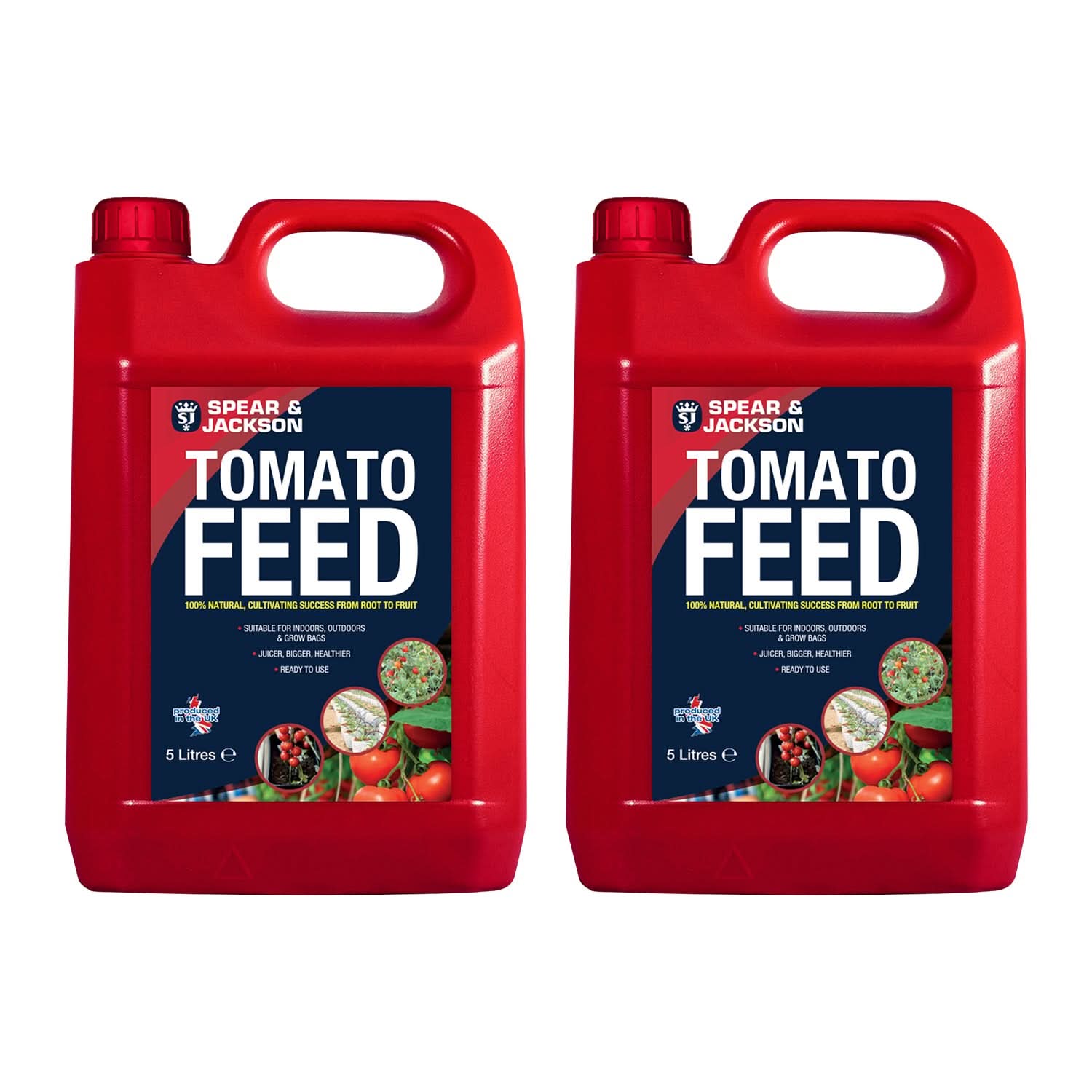 Spear & Jackson Tomato Plant Feed, 2 x 5 Litres, Liquid Solution, Indoor and Outdoor Growth Formula