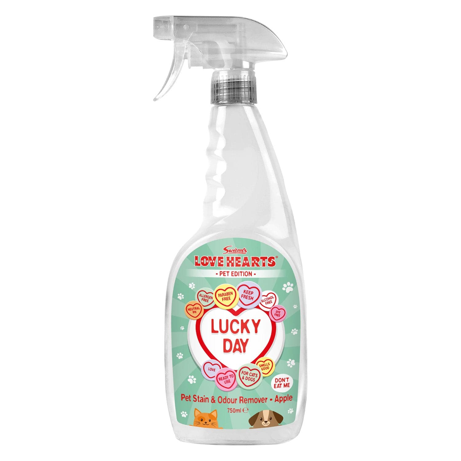 Swizzels Love Hearts Pet Stain & Odour Remover, 750 ml, Apple Scent