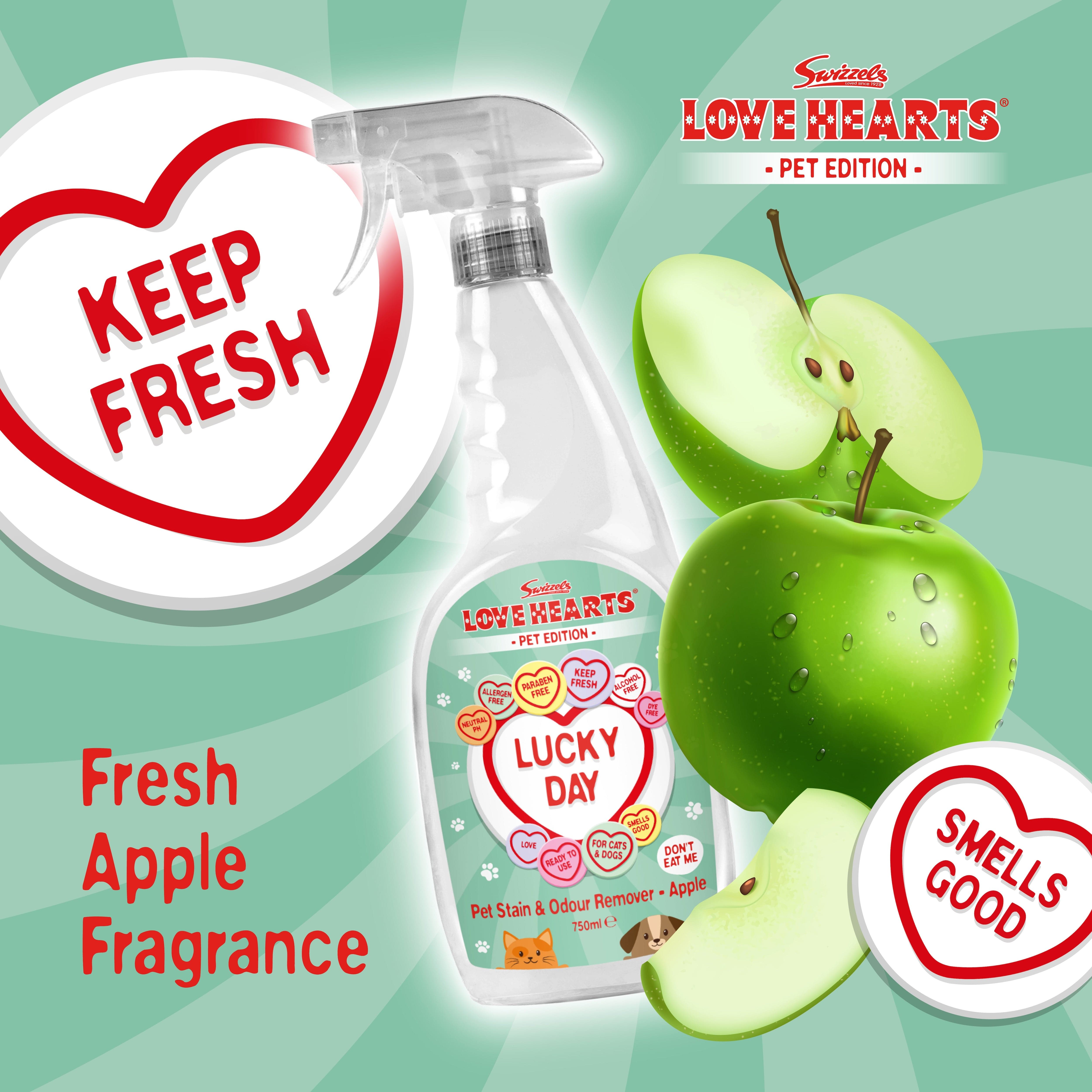 Swizzels Love Hearts Pet Stain & Odour Remover, 750 ml, Apple Scent