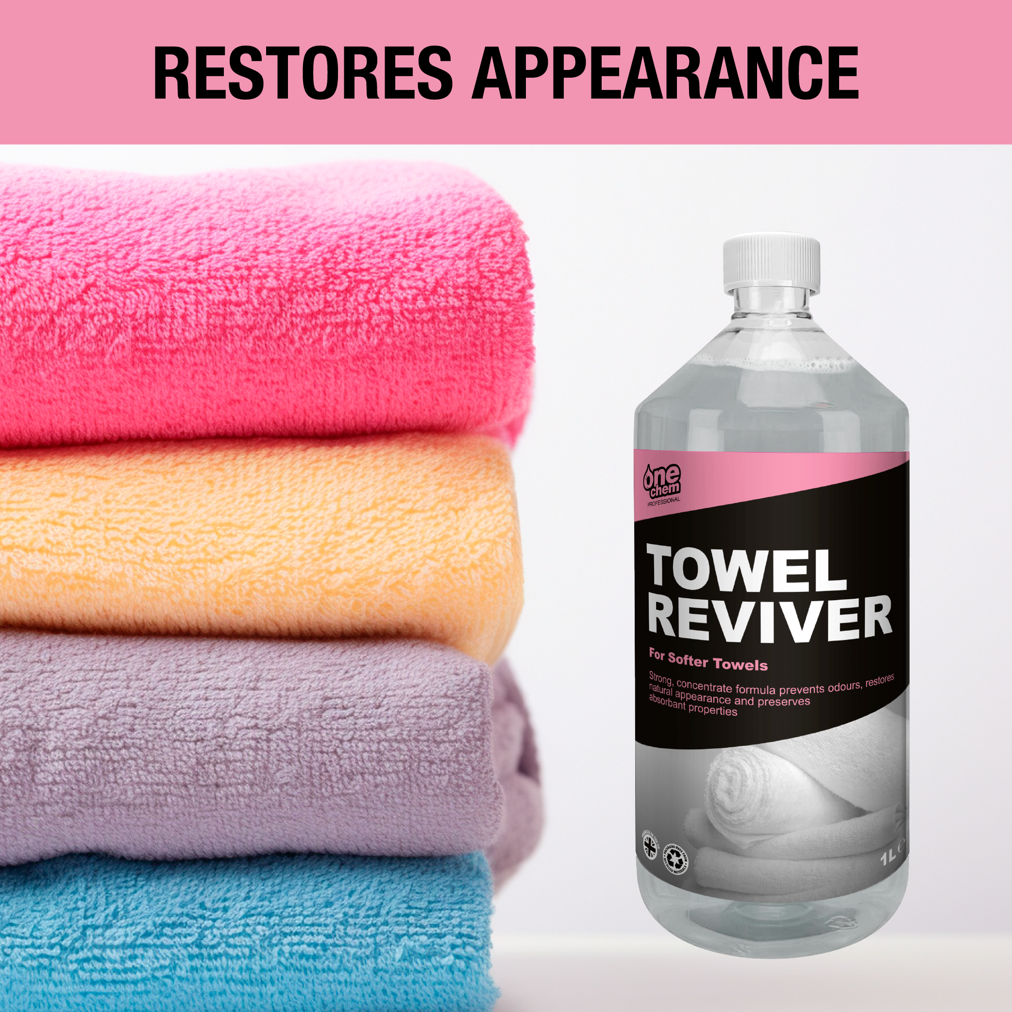 One Chem Professional - Towel Reviver and Softener 2 x 1 Litre Concentrate