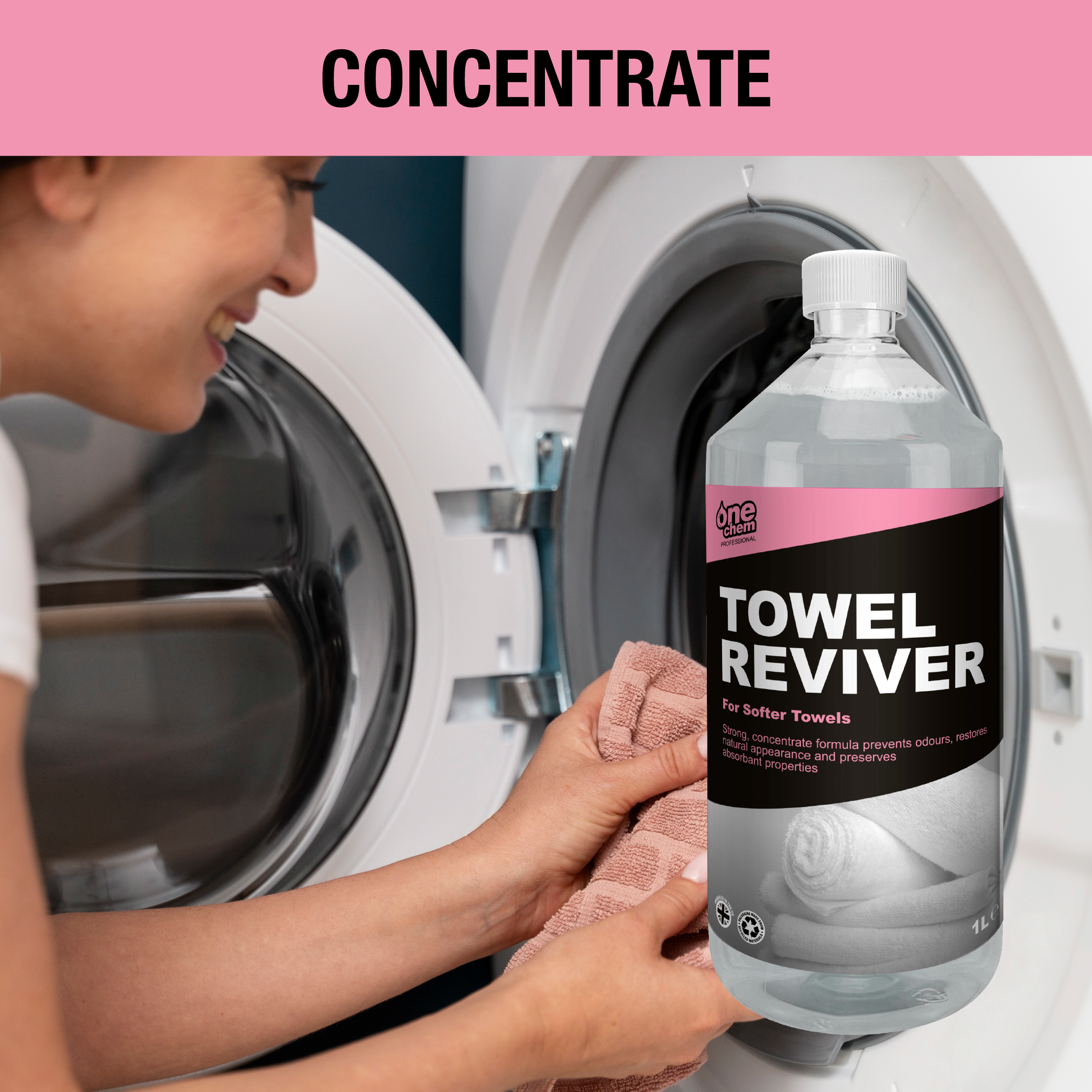 One Chem Professional - Towel Reviver and Softener 2 x 1 Litre Concentrate