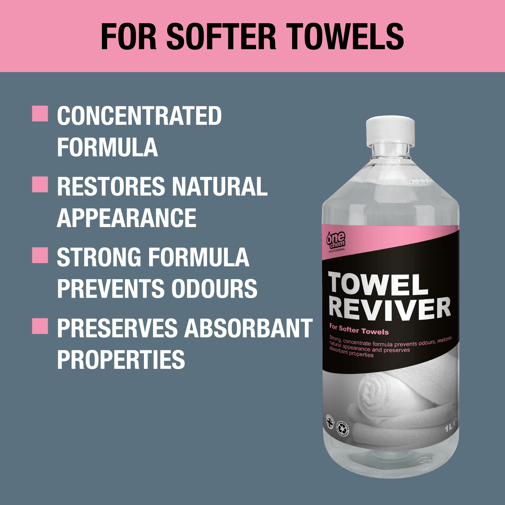 One Chem Professional - Towel Reviver and Softener 2 x 1 Litre Concentrate