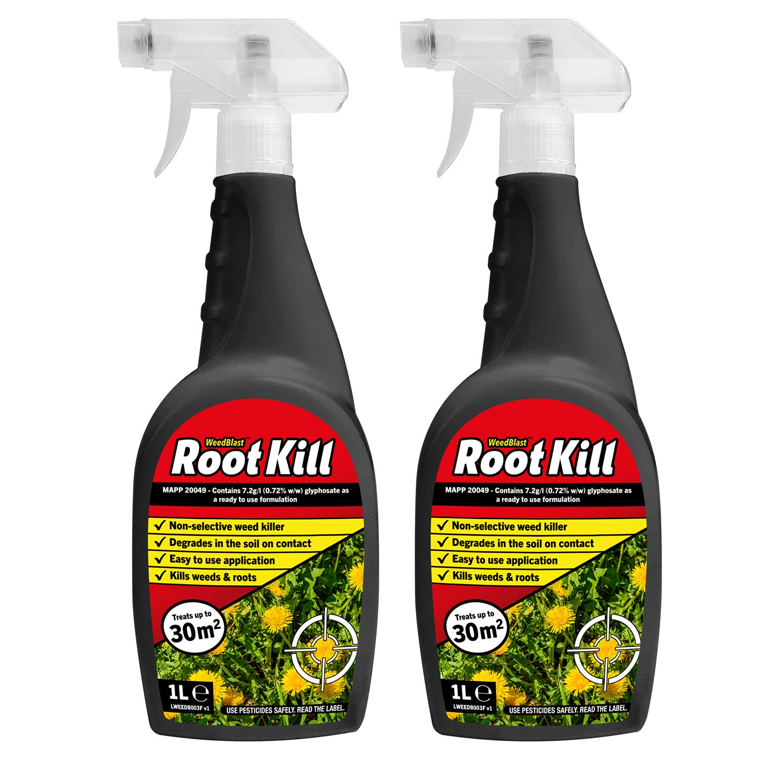 Weedblast RootKill Glyphosate Weedkiller 1 Litre, Ready to use