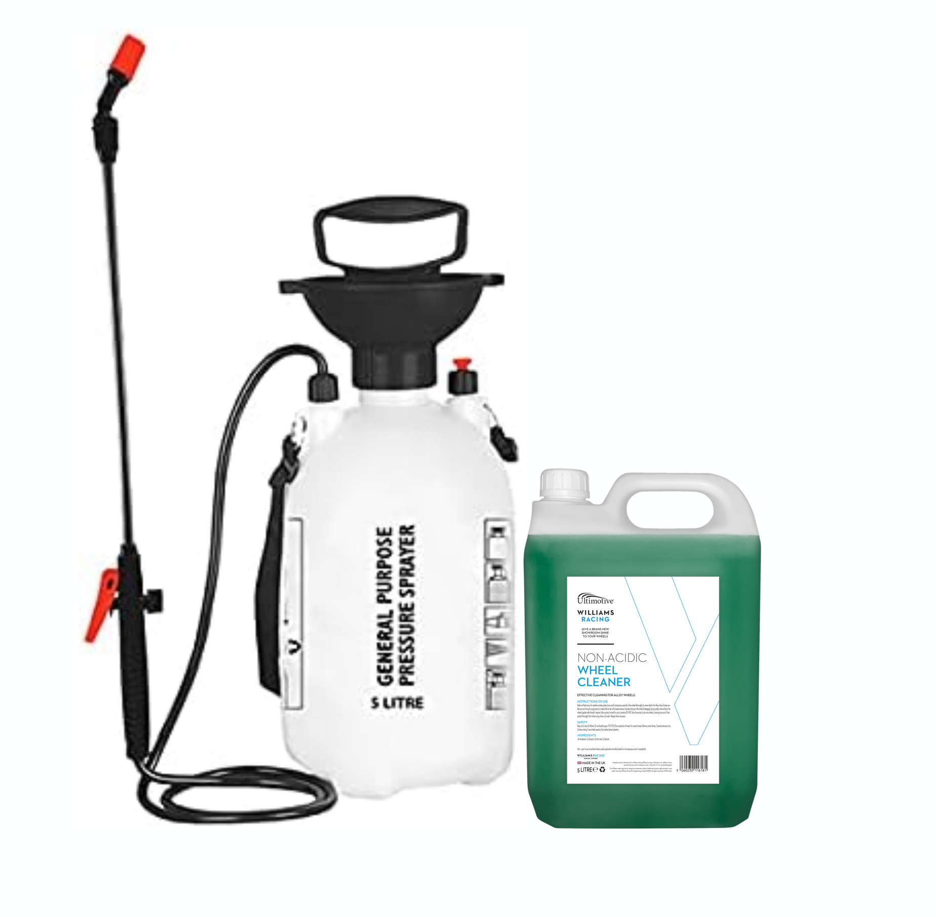Williams Non-Acidic Wheel Cleaner 5L (with 5L Pressure Sprayer)