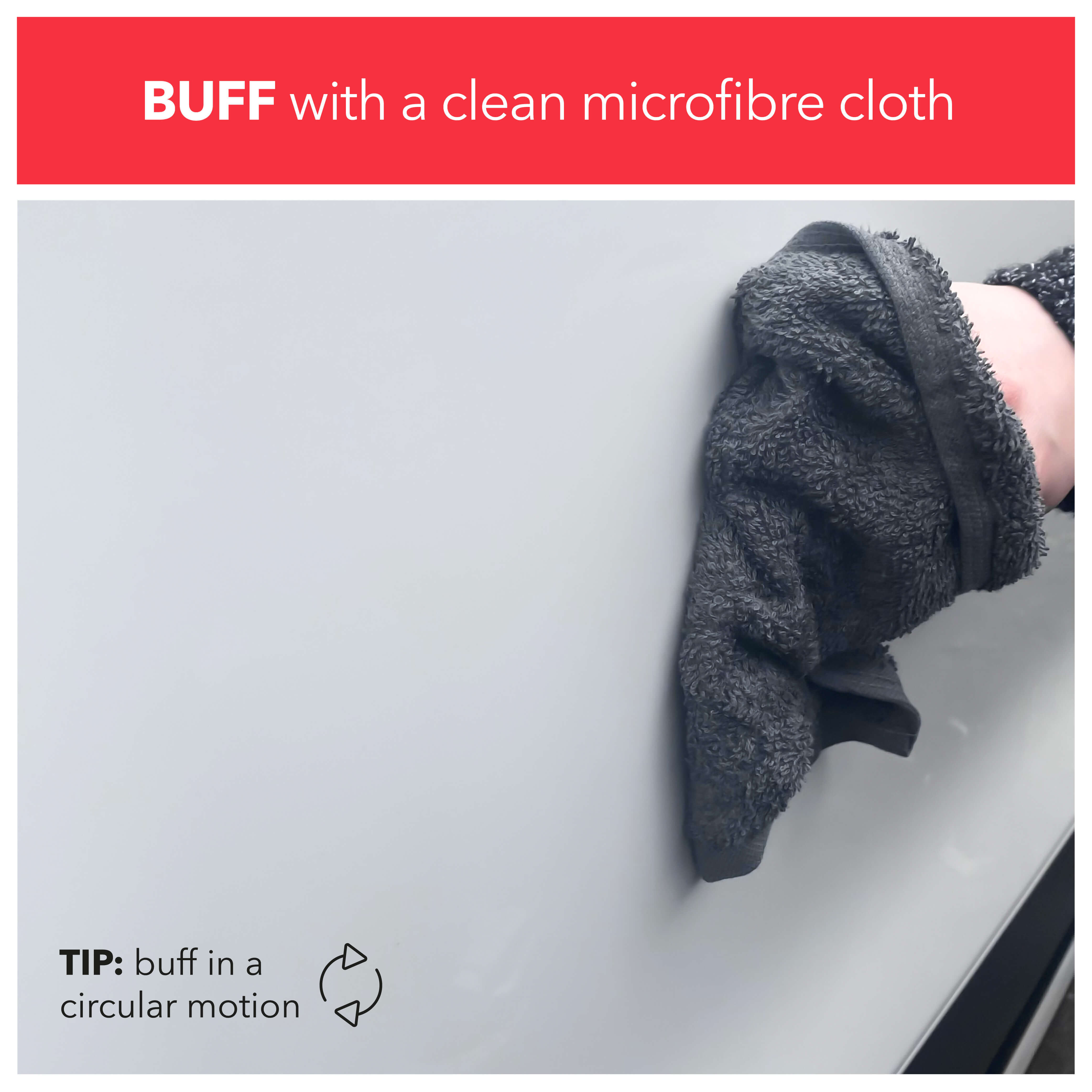 Buff with a clean microfibre cloth