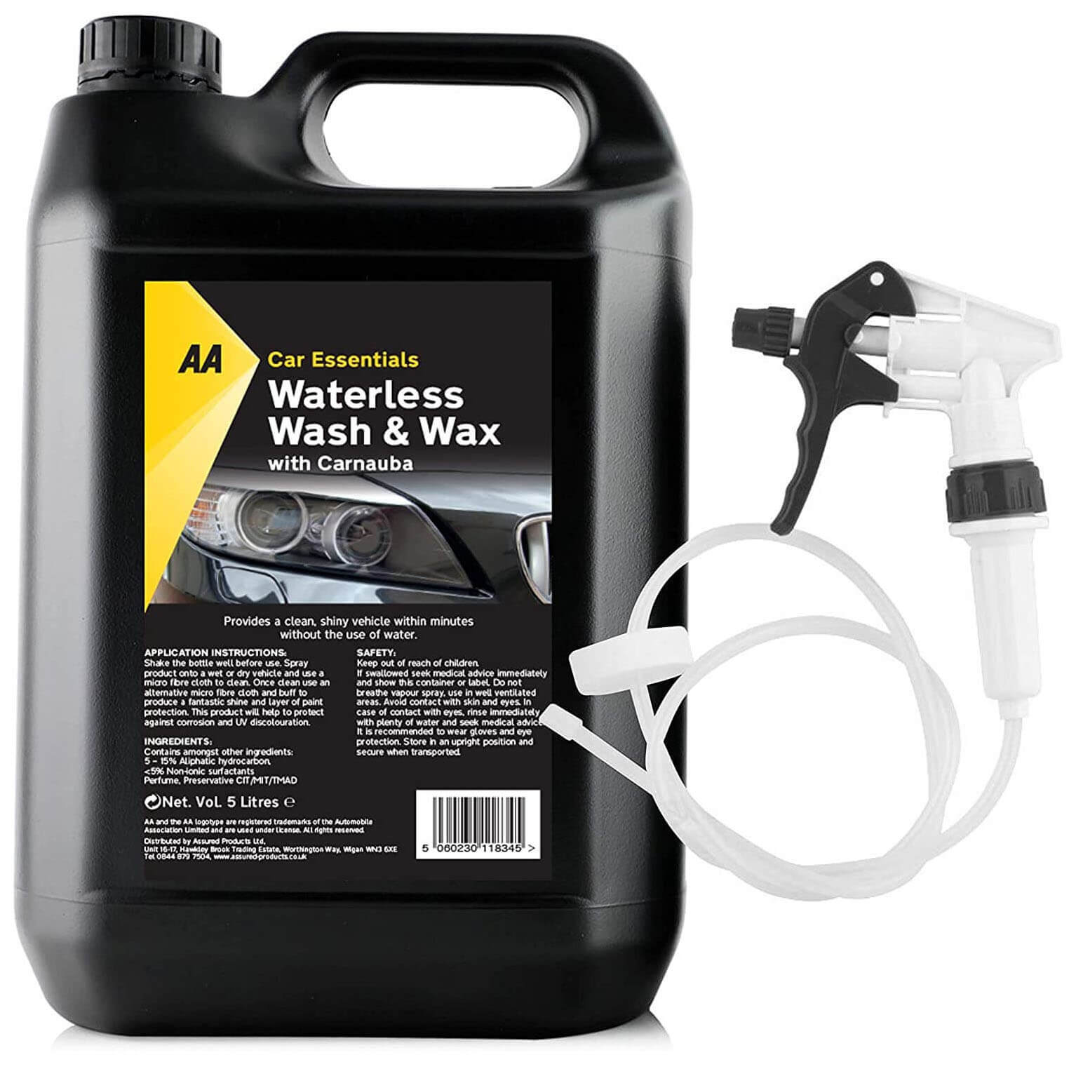 AA Waterless Wash & Wax 5L (with Long Hose Trigger)