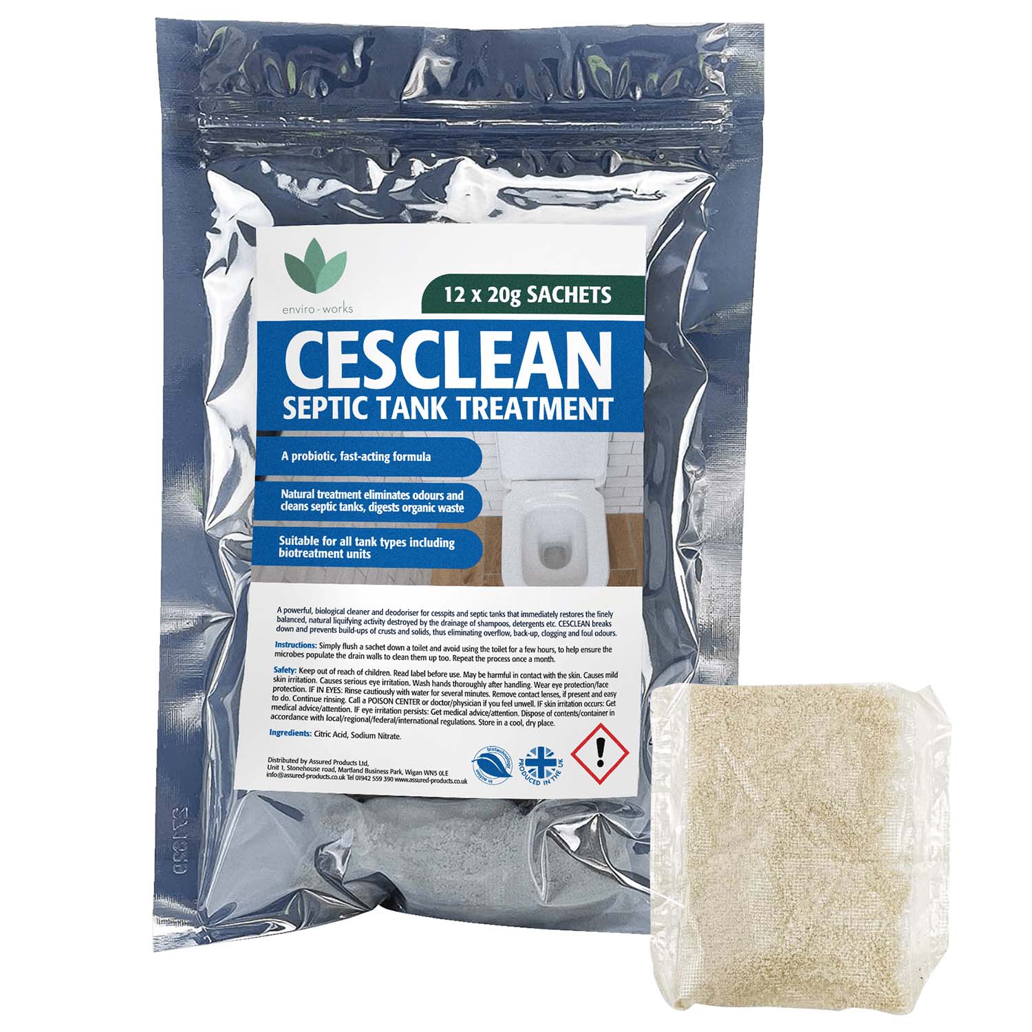 Enviro Works Cesclean Septic Tank Treatment 12x20g