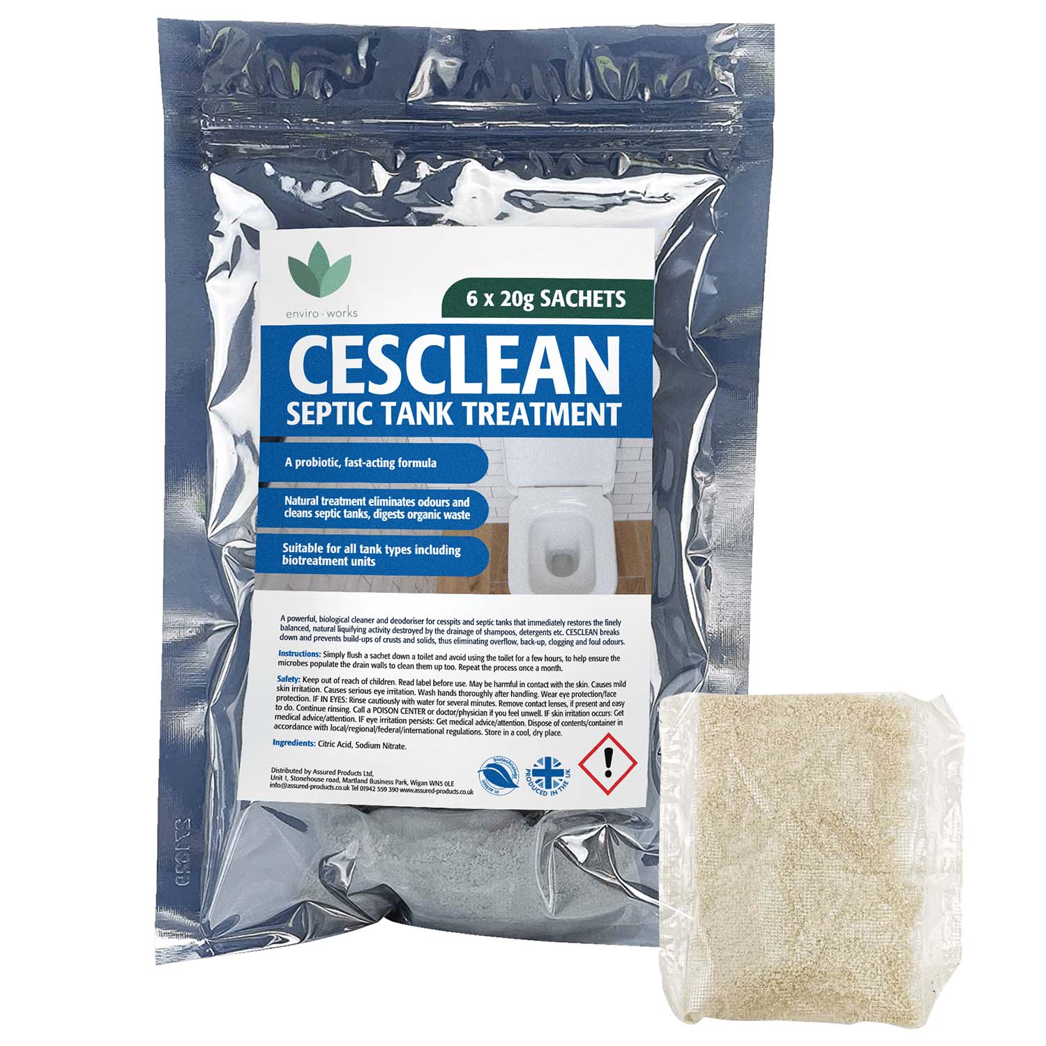 Enviro Works Cesclean Septic Tank Treatment 6x20g
