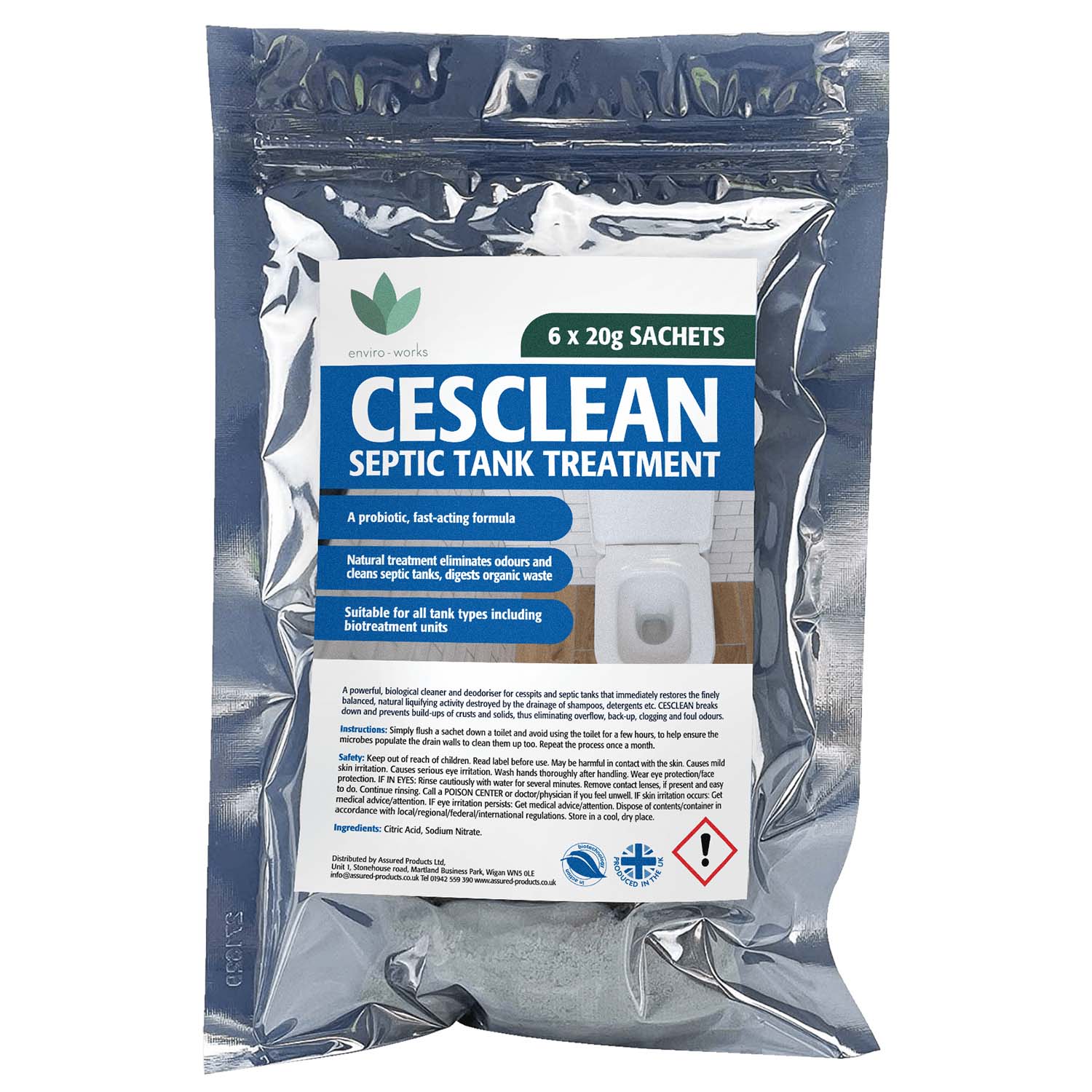 Enviro Works Cesclean Septic Tank Treatment 6x20g