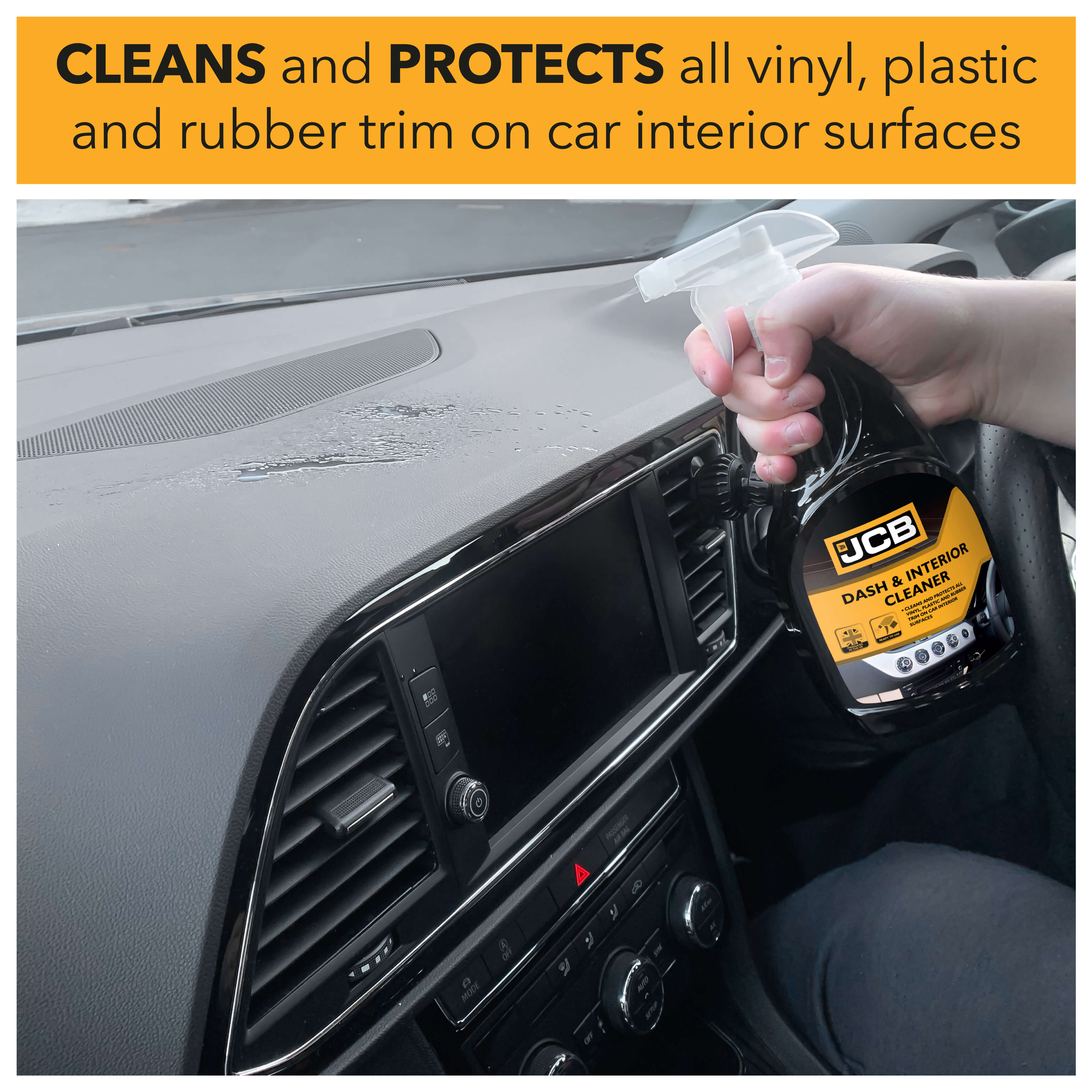 Cleans and protects all vinyl, plastic and rubber trim on car interior surfaces