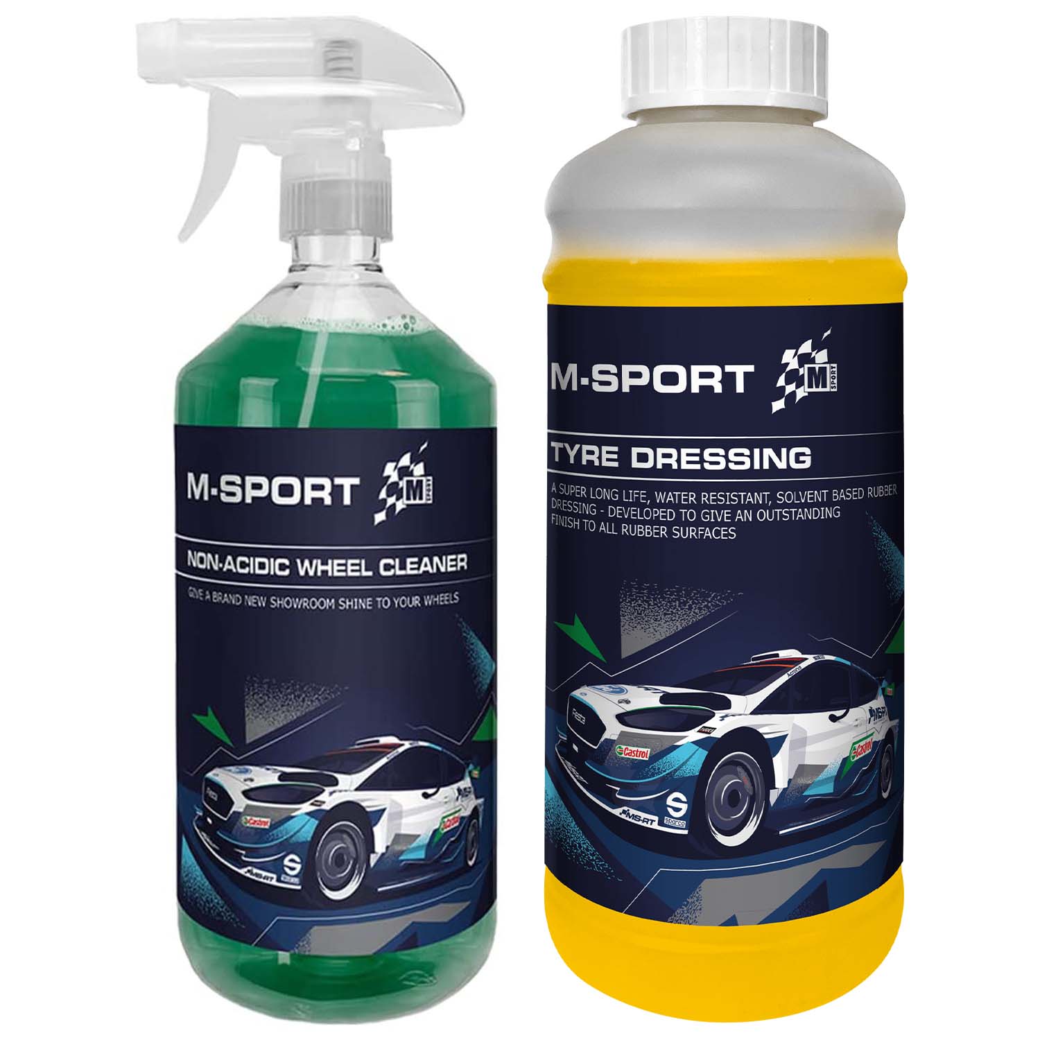 M-Sport Non-Acidic Wheel Cleaner 1L + Tyre Dressing 1L