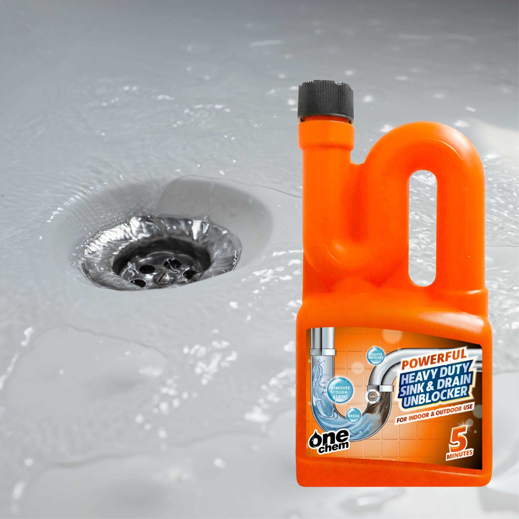 One Chem Heavy Duty Sink and Drain Unblocker 3 x 750ml