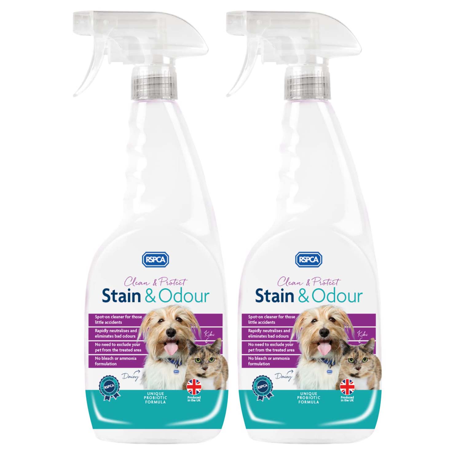 RSPCA Pet Stain & Odour Remover 2x750ml