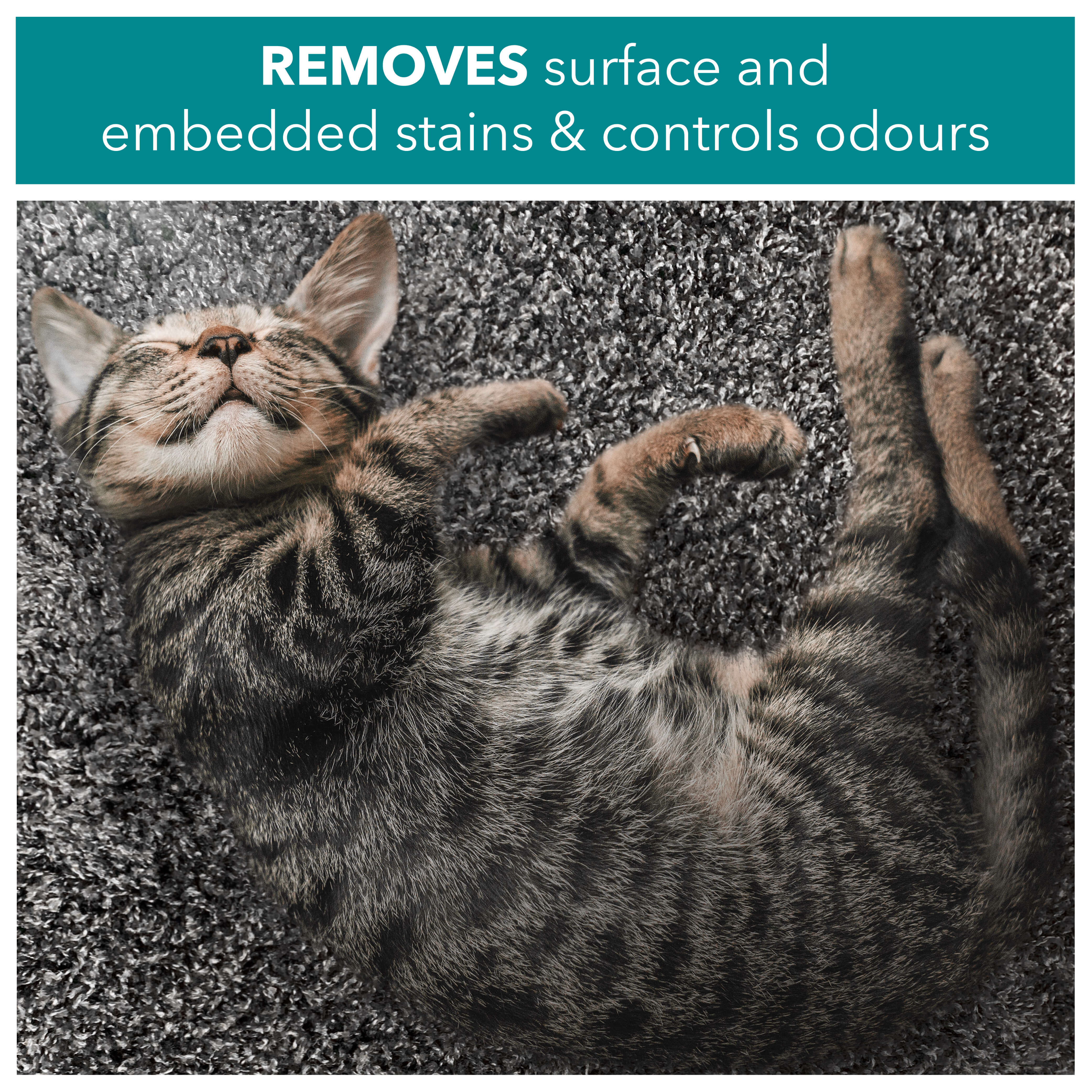 Removes surface and embedded stains & control odours