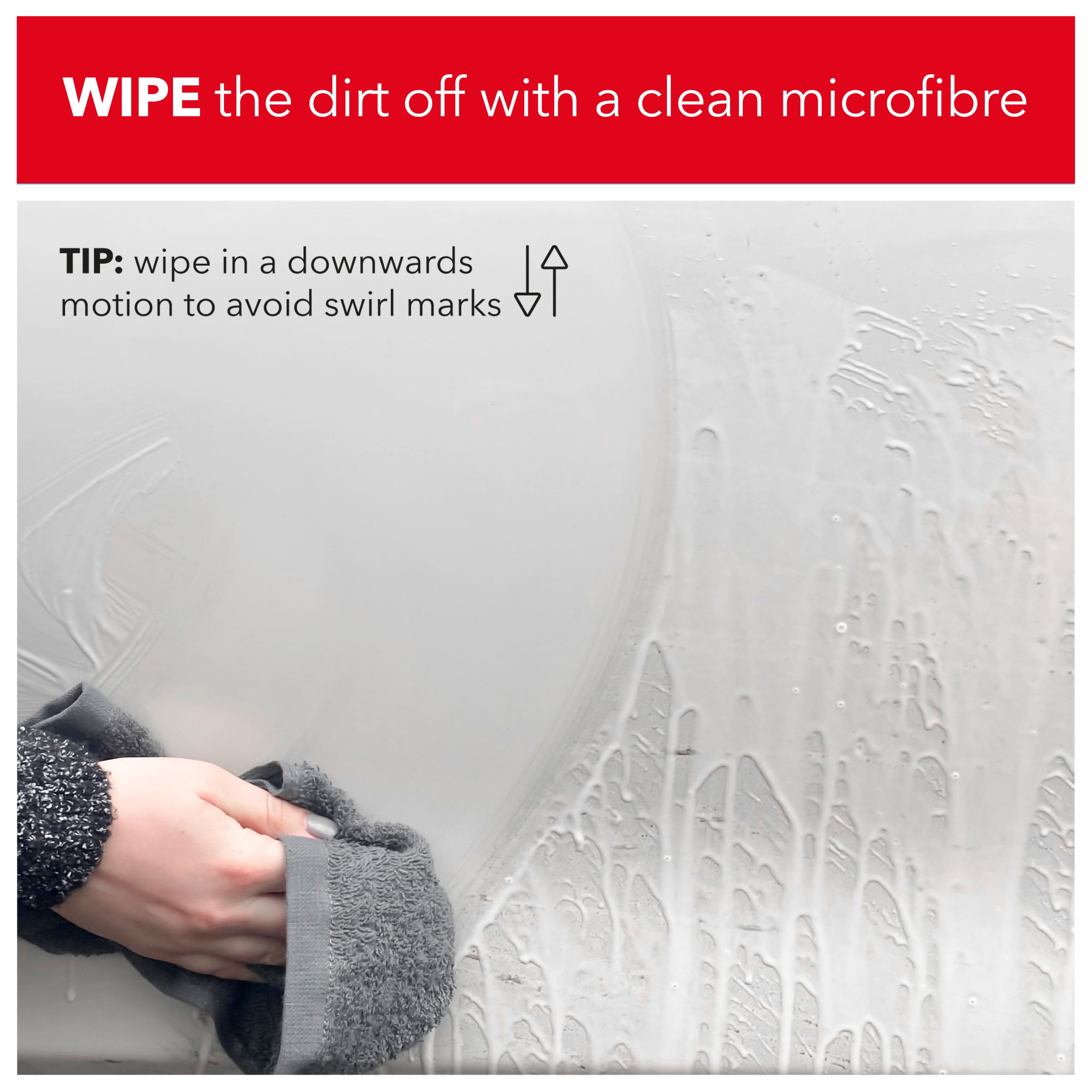 wipe the dirt off with a clean microfibre
