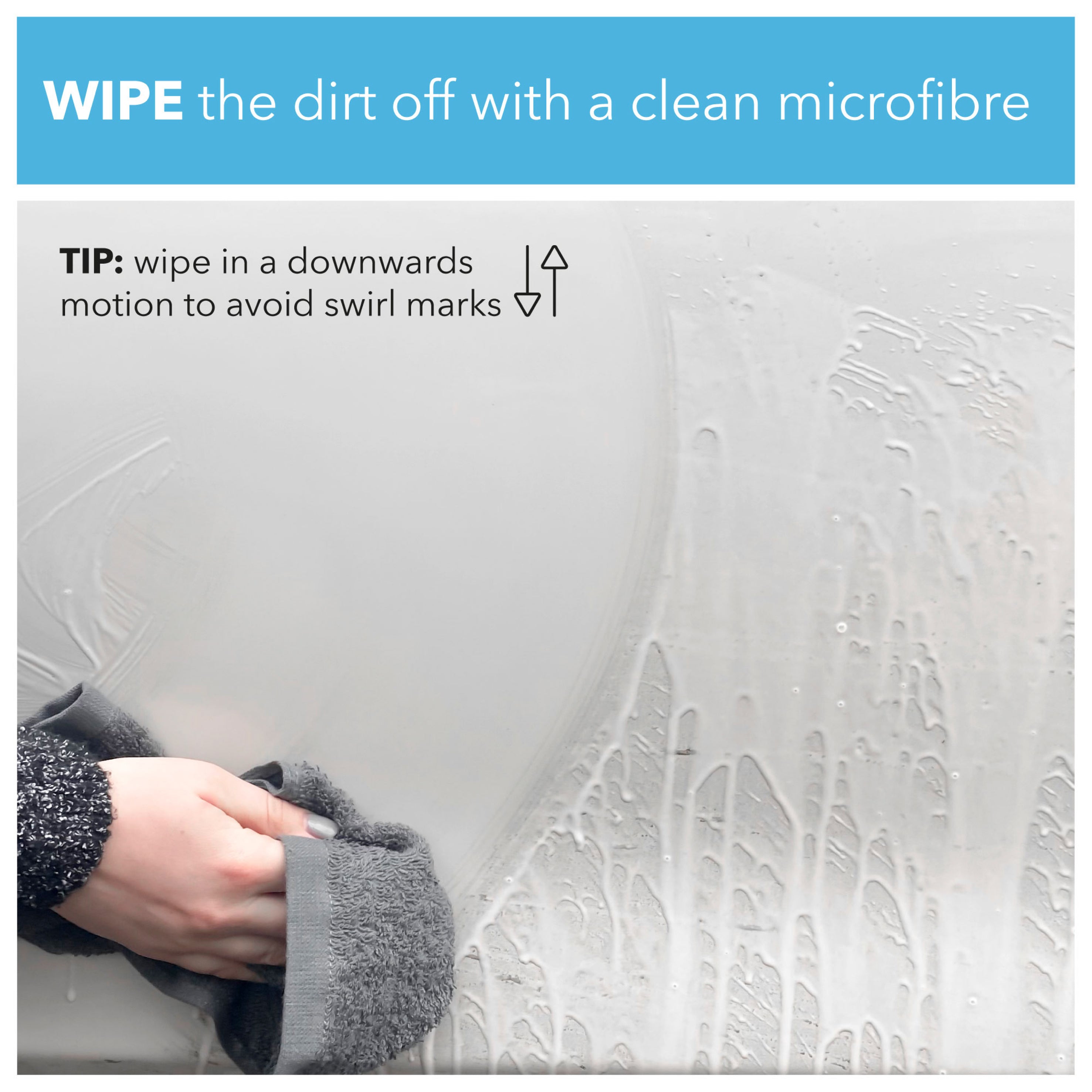 wipe the dirt off with a clean microfibre