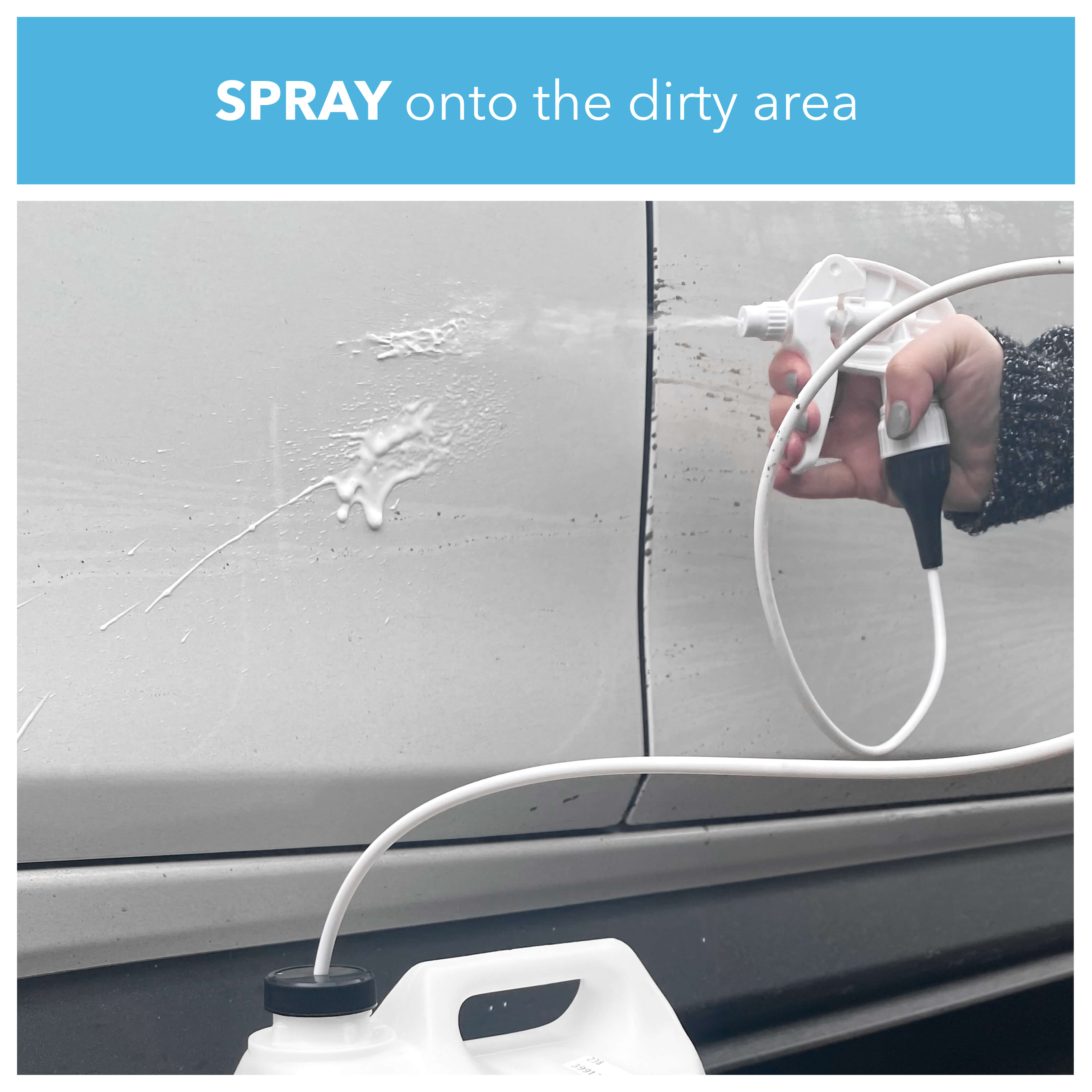 Spray onto the dirty area