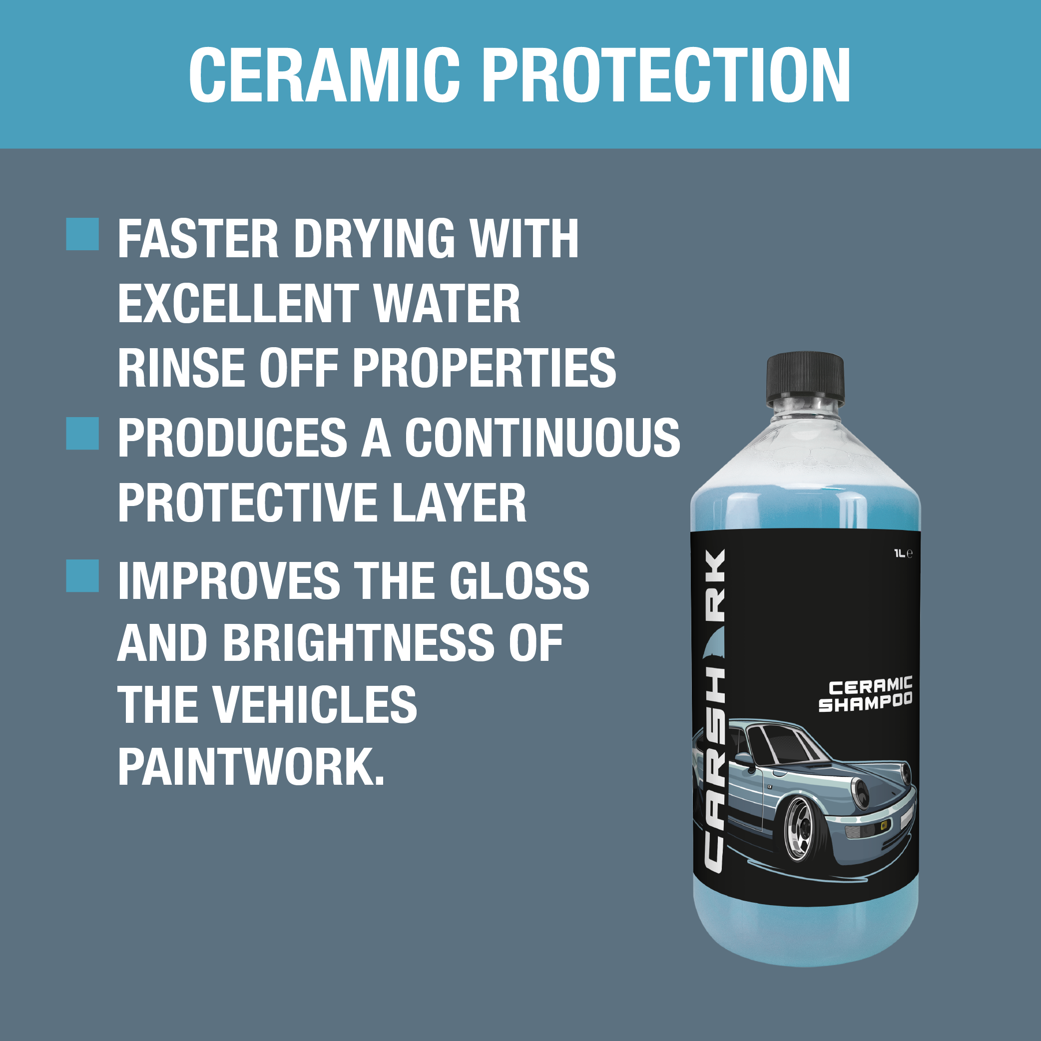 CARSHARK Ceramic Car Shampoo 2 x 1 L